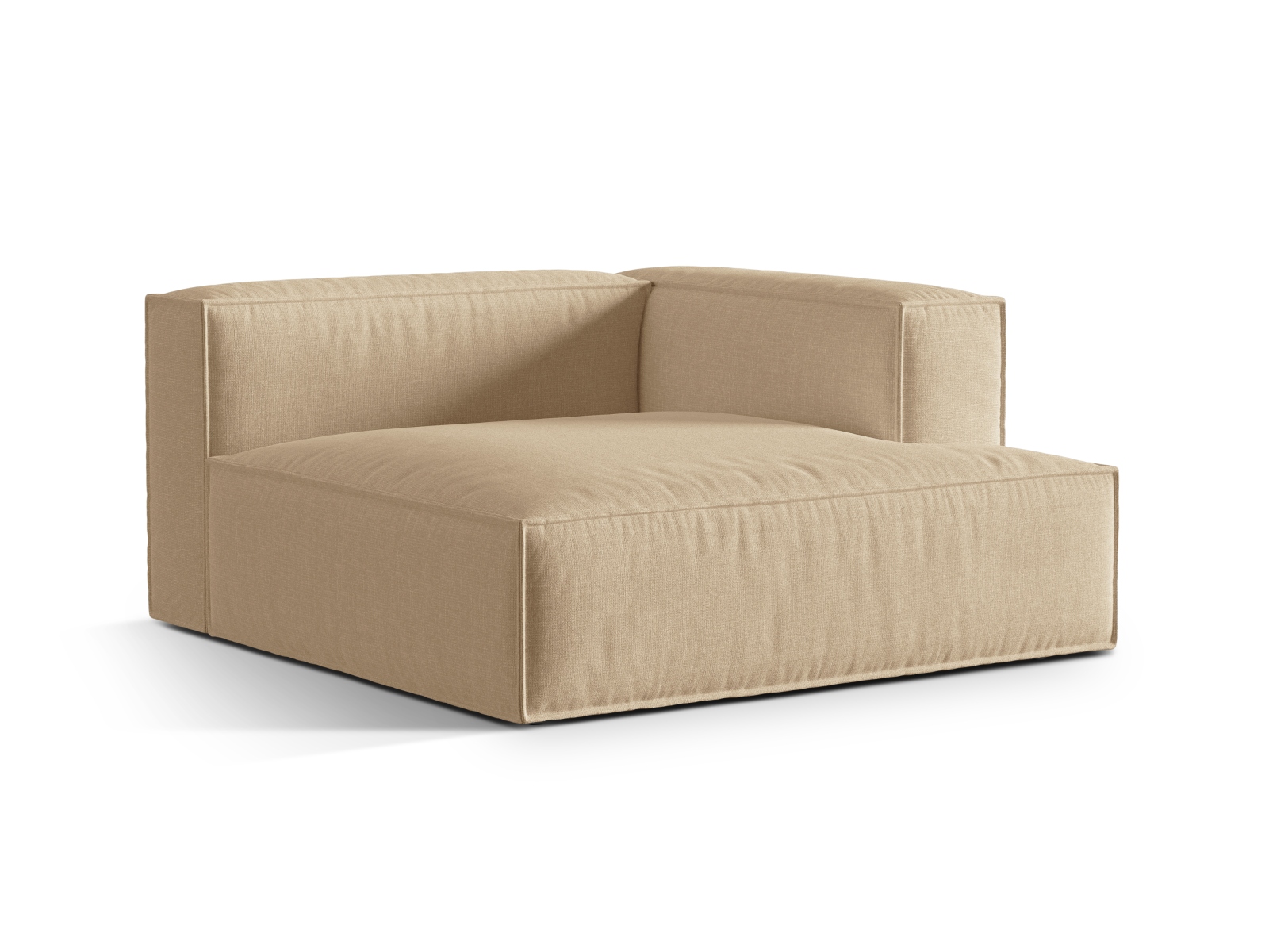 Velvet Chaise Longue Right, "Nuria", 1 Seat, 147x147x72