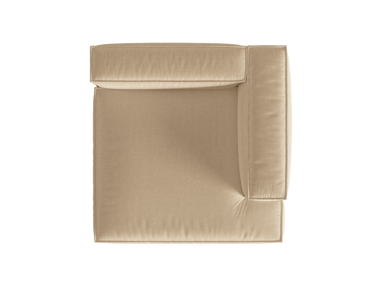 Velvet Chaise Longue Right, "Nuria", 1 Seat, 147x147x72