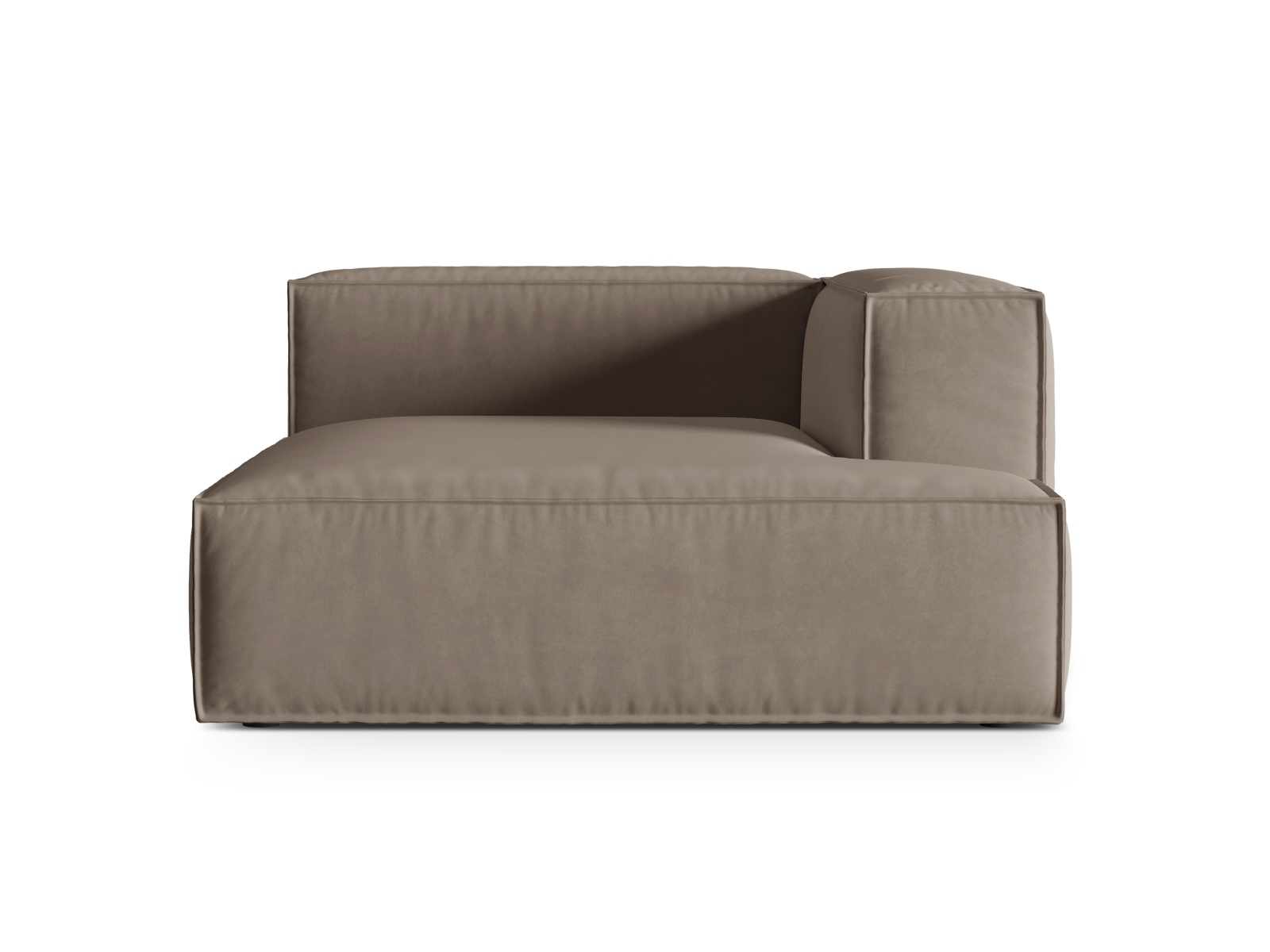Velvet Chaise Longue Right, "Nuria", 1 Seat, 147x147x72