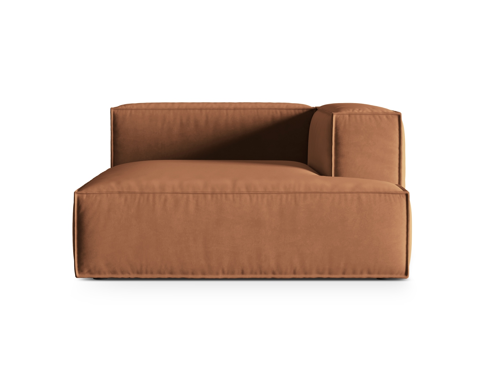Velvet Chaise Longue Right, "Nuria", 1 Seat, 147x147x72