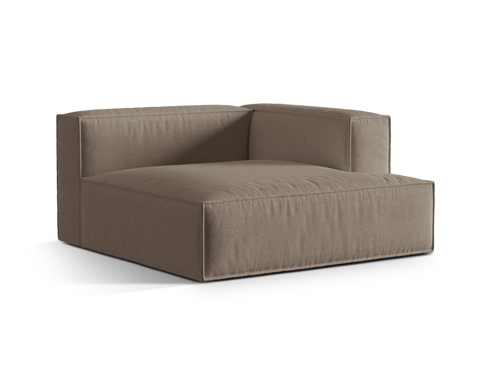 Velvet Chaise Longue Right, "Nuria", 1 Seat, 147x147x72