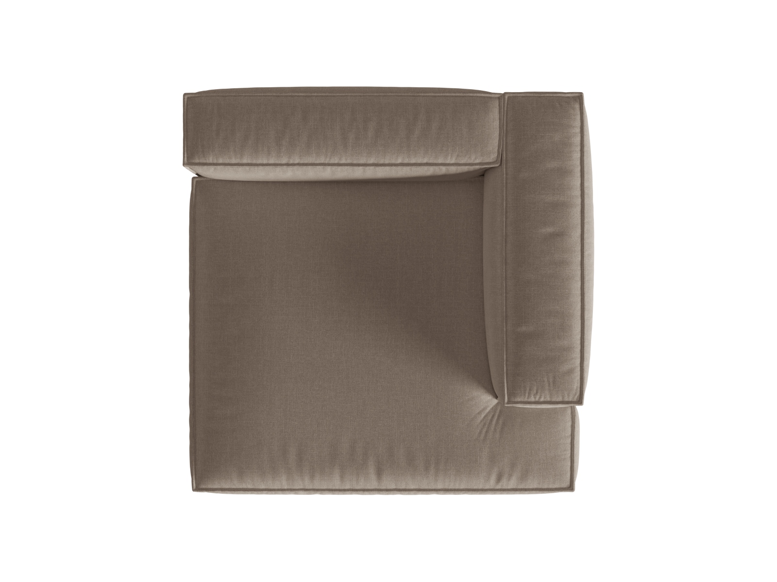 Velvet Chaise Longue Right, "Nuria", 1 Seat, 147x147x72