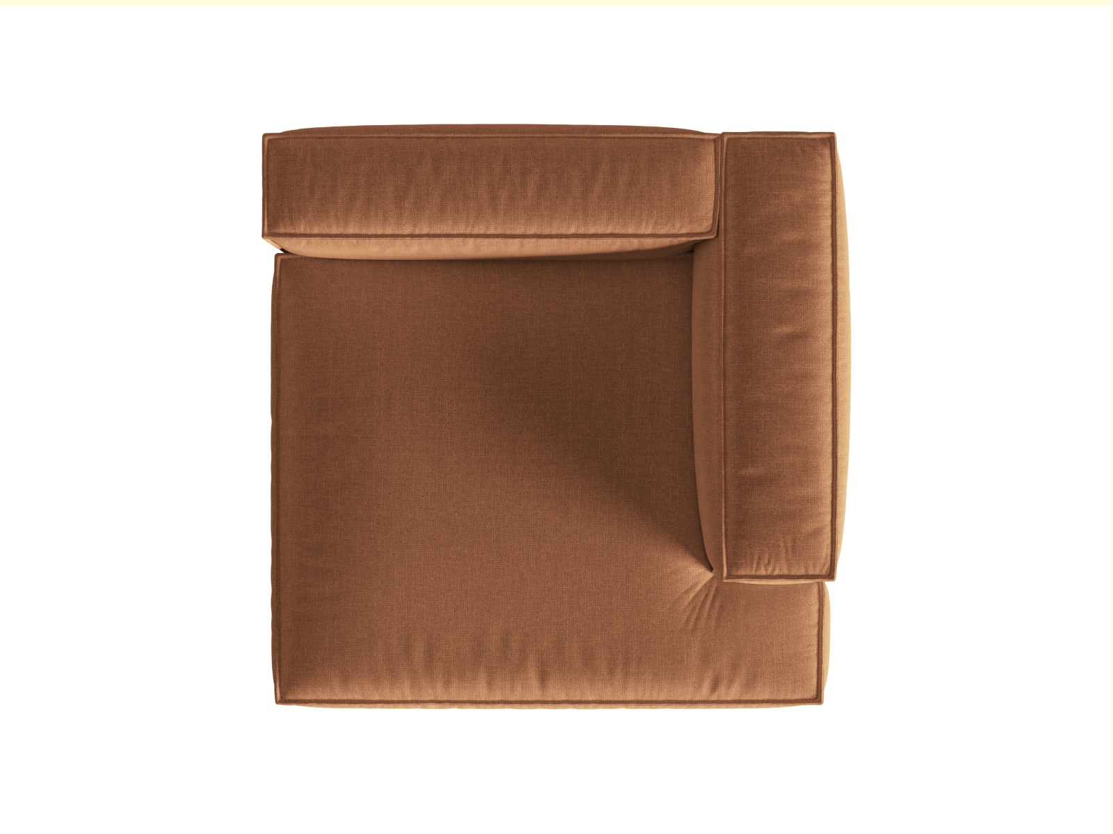 Velvet Chaise Longue Right, "Nuria", 1 Seat, 147x147x72