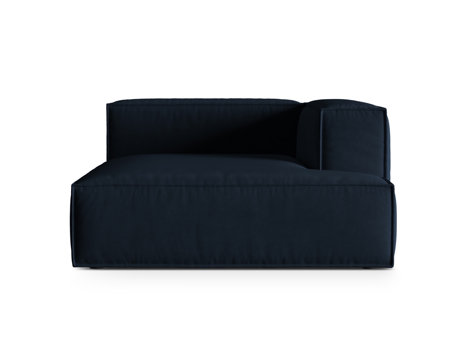 Velvet Chaise Longue Right, "Nuria", 1 Seat, 147x147x72