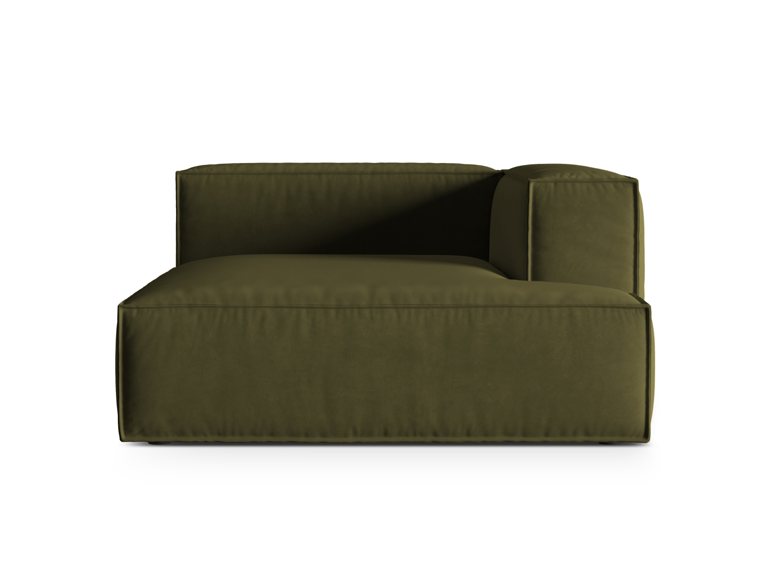 Velvet Chaise Longue Right, "Nuria", 1 Seat, 147x147x72