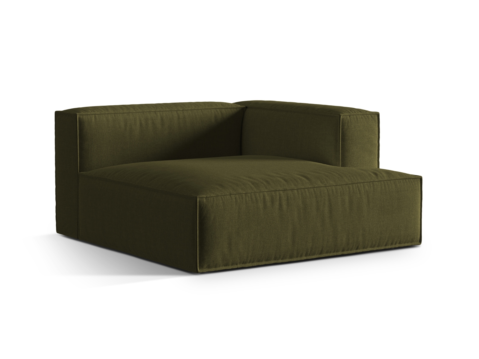 Velvet Chaise Longue Right, "Nuria", 1 Seat, 147x147x72