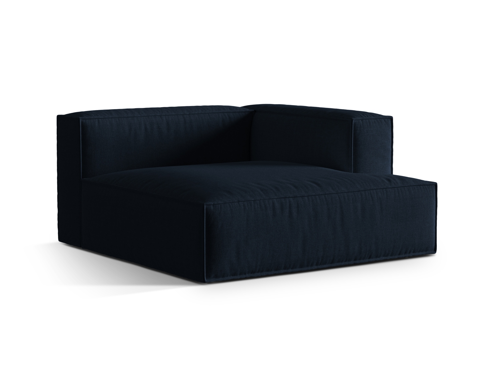 Velvet Chaise Longue Right, "Nuria", 1 Seat, 147x147x72