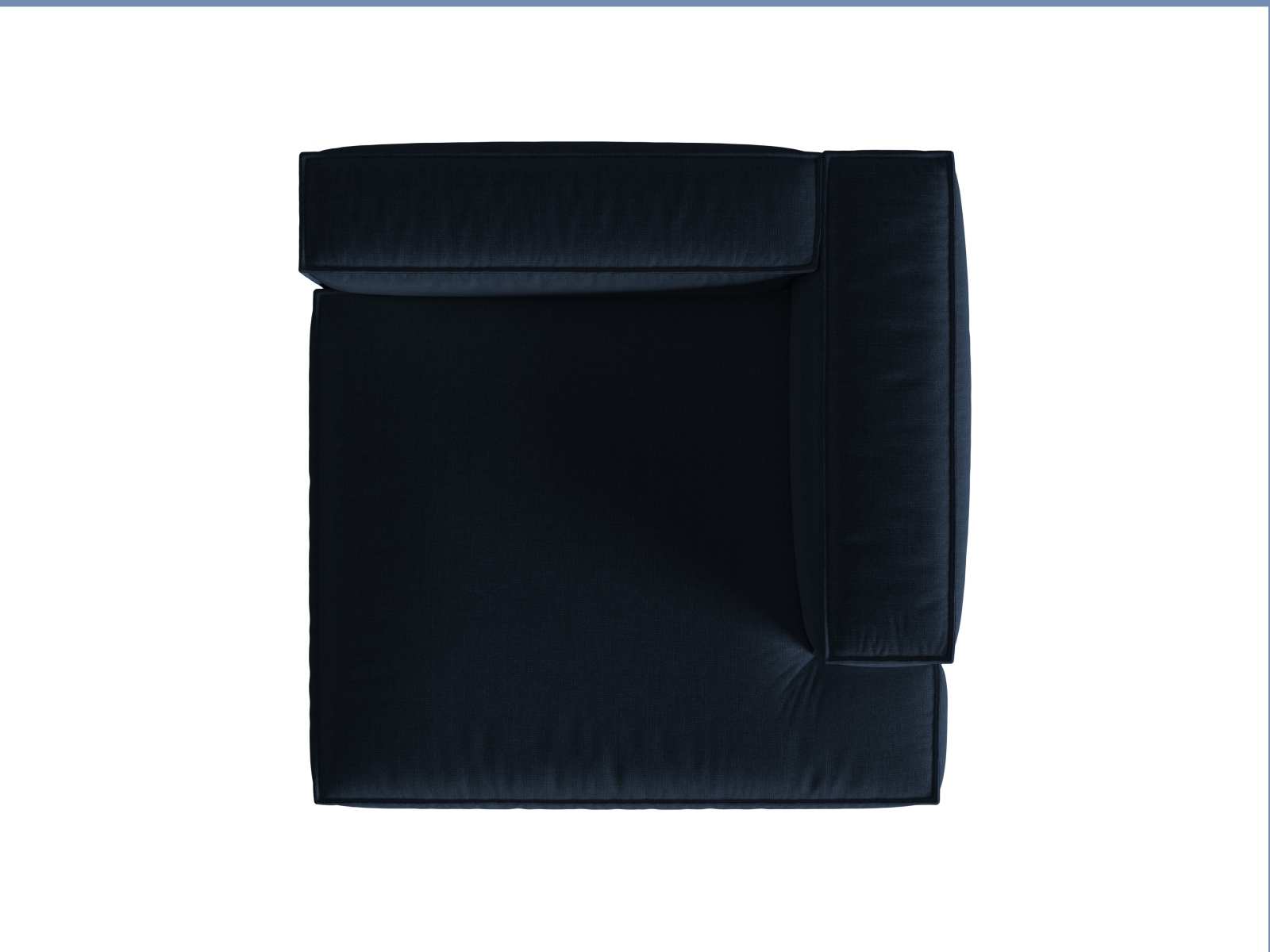 Velvet Chaise Longue Right, "Nuria", 1 Seat, 147x147x72