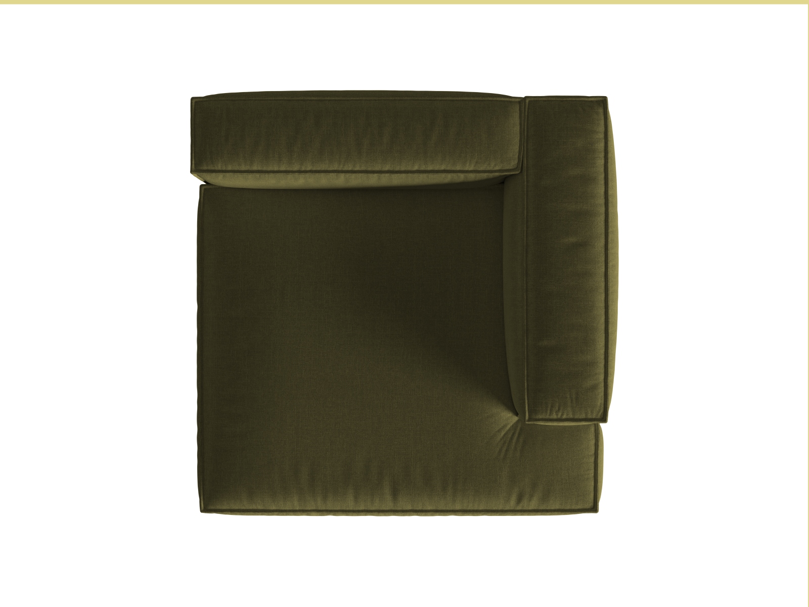 Velvet Chaise Longue Right, "Nuria", 1 Seat, 147x147x72