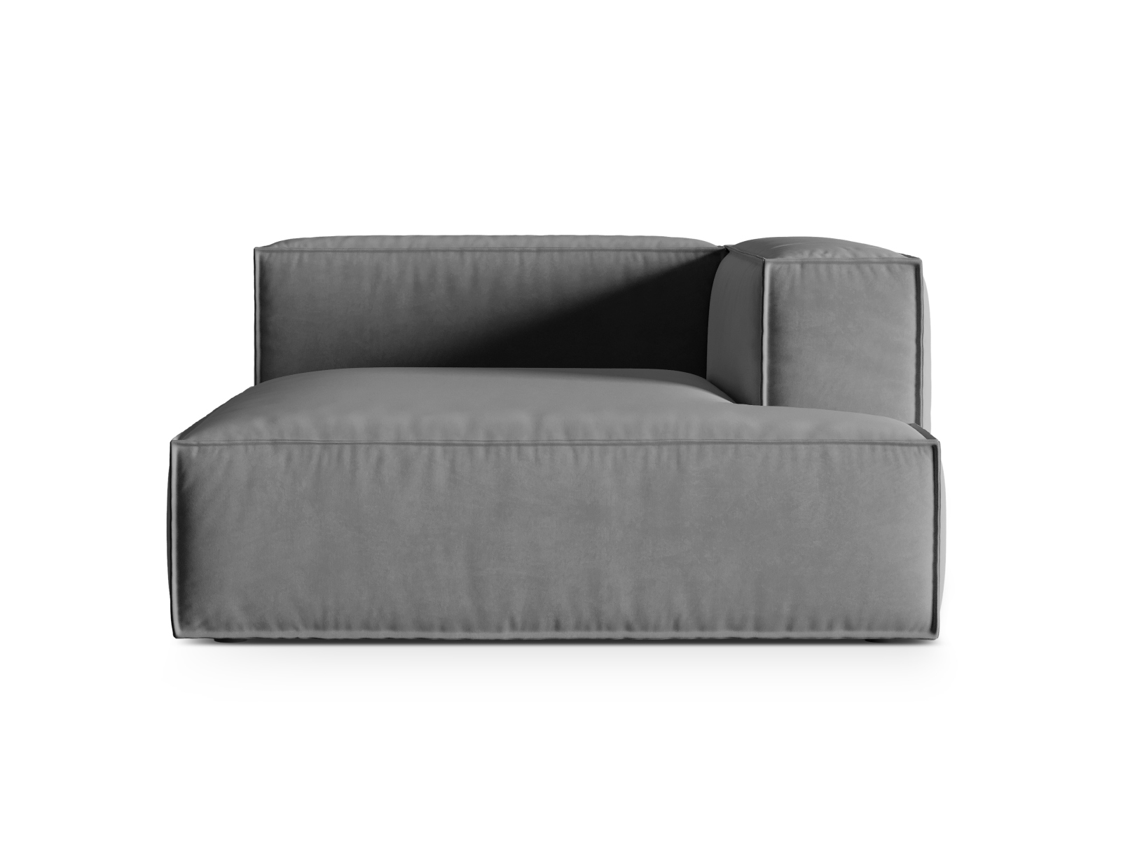 Velvet Chaise Longue Right, "Nuria", 1 Seat, 147x147x72