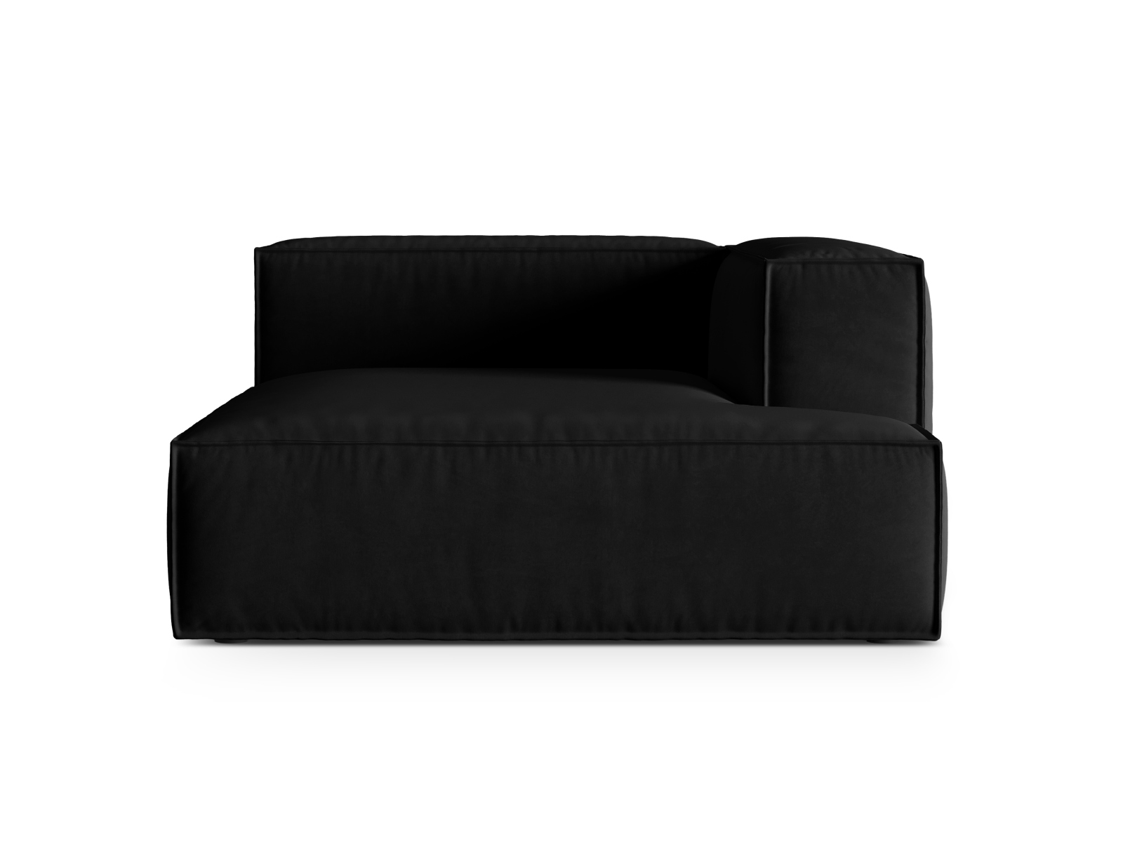 Velvet Chaise Longue Right, "Nuria", 1 Seat, 147x147x72