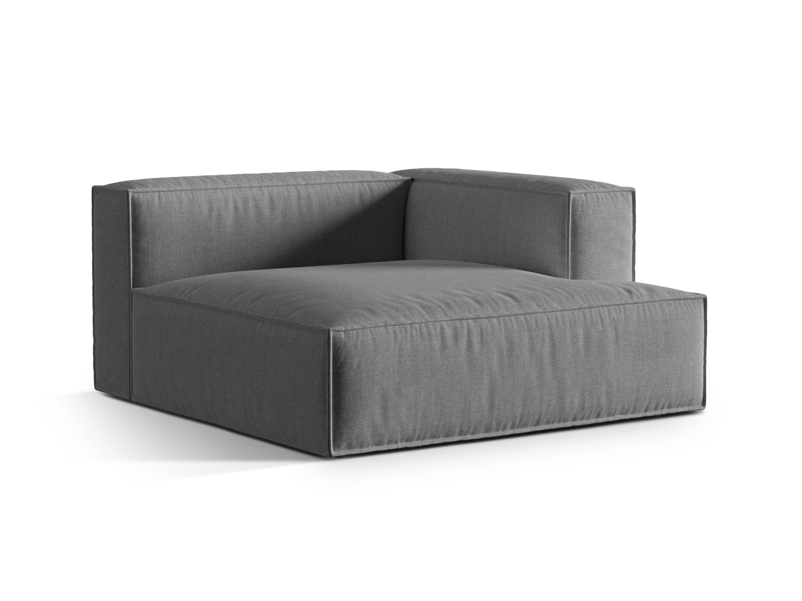 Velvet Chaise Longue Right, "Nuria", 1 Seat, 147x147x72