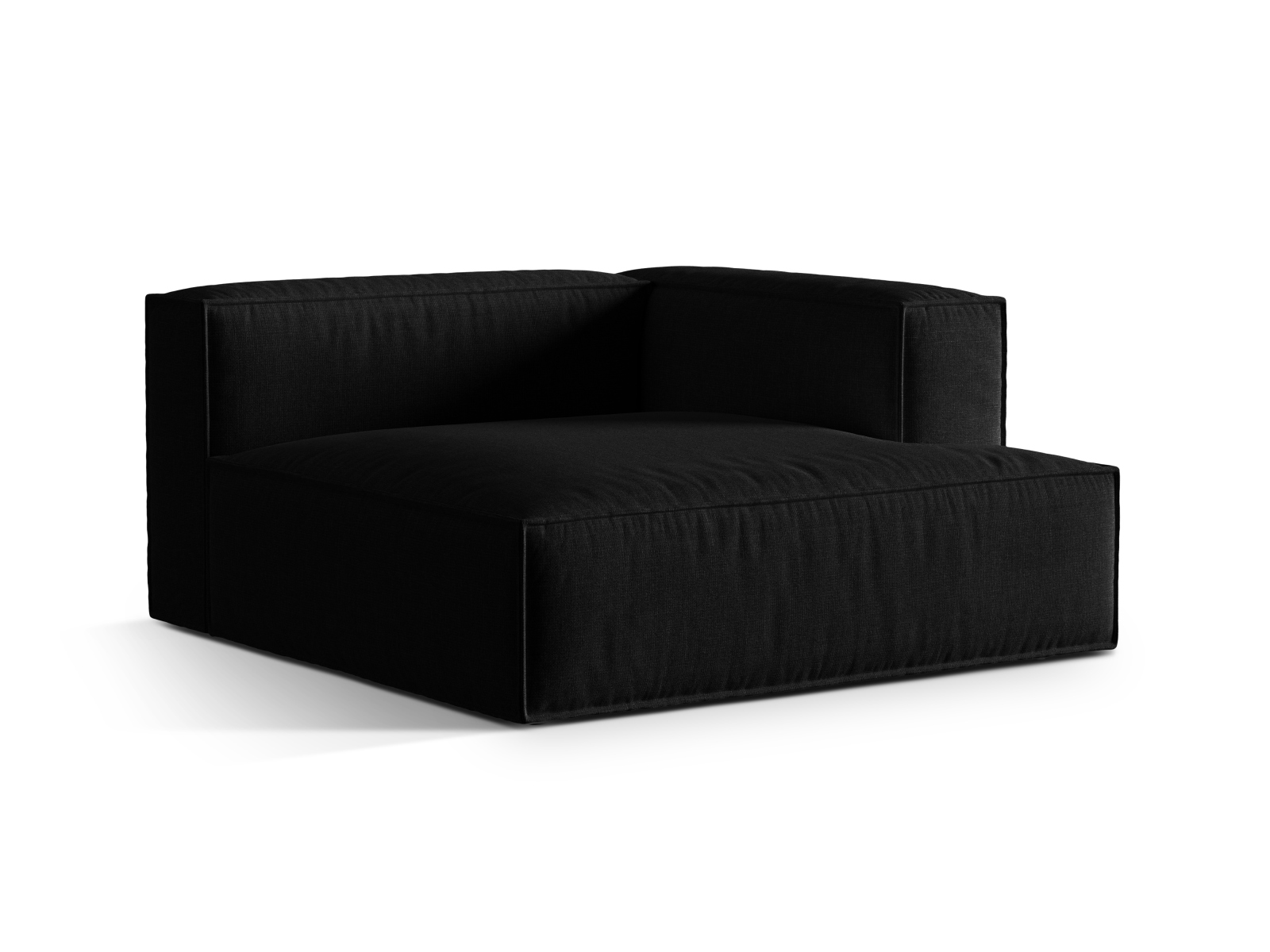 Velvet Chaise Longue Right, "Nuria", 1 Seat, 147x147x72