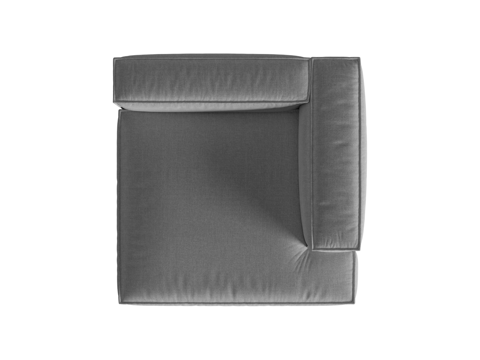 Velvet Chaise Longue Right, "Nuria", 1 Seat, 147x147x72