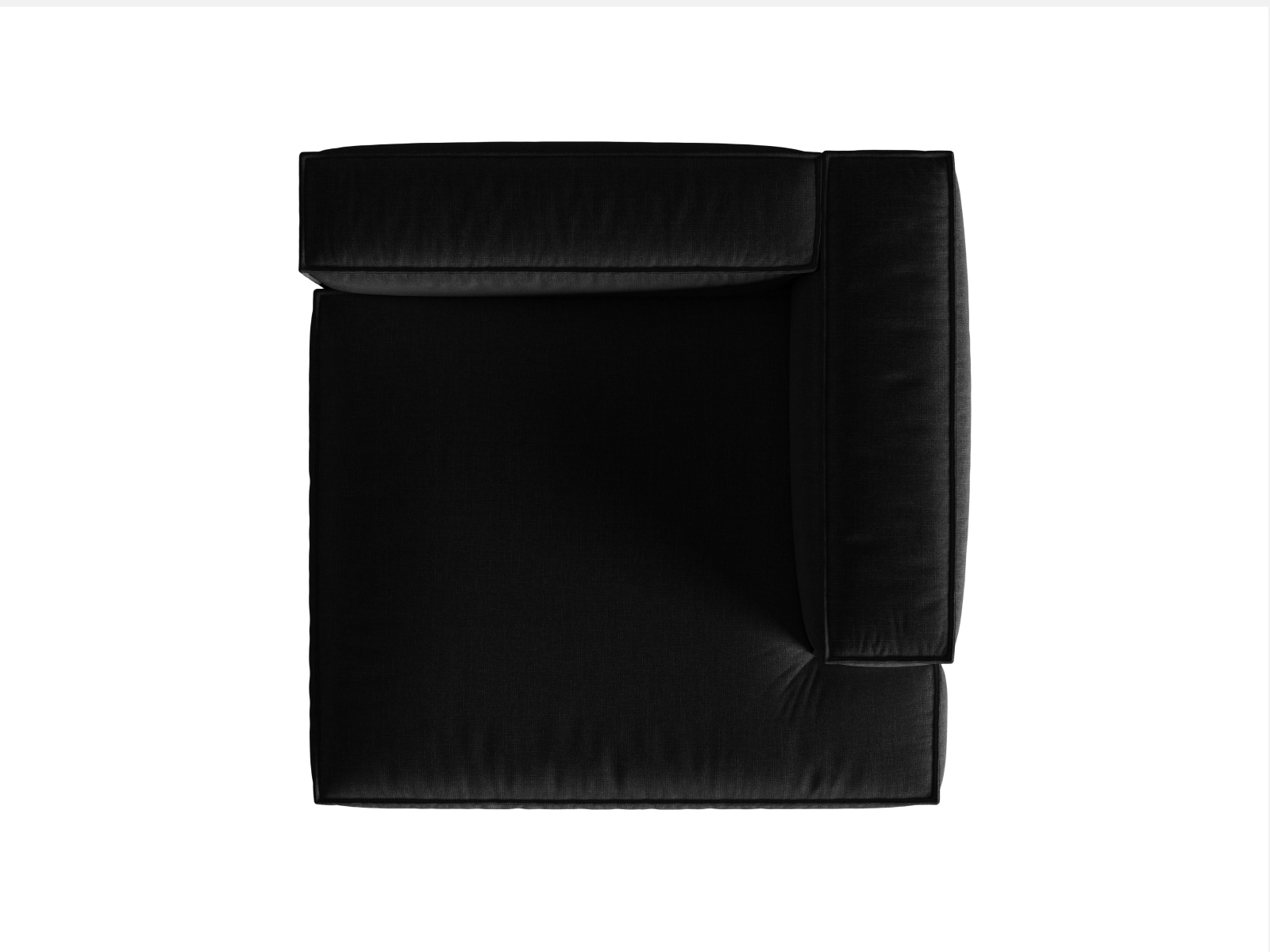 Velvet Chaise Longue Right, "Nuria", 1 Seat, 147x147x72