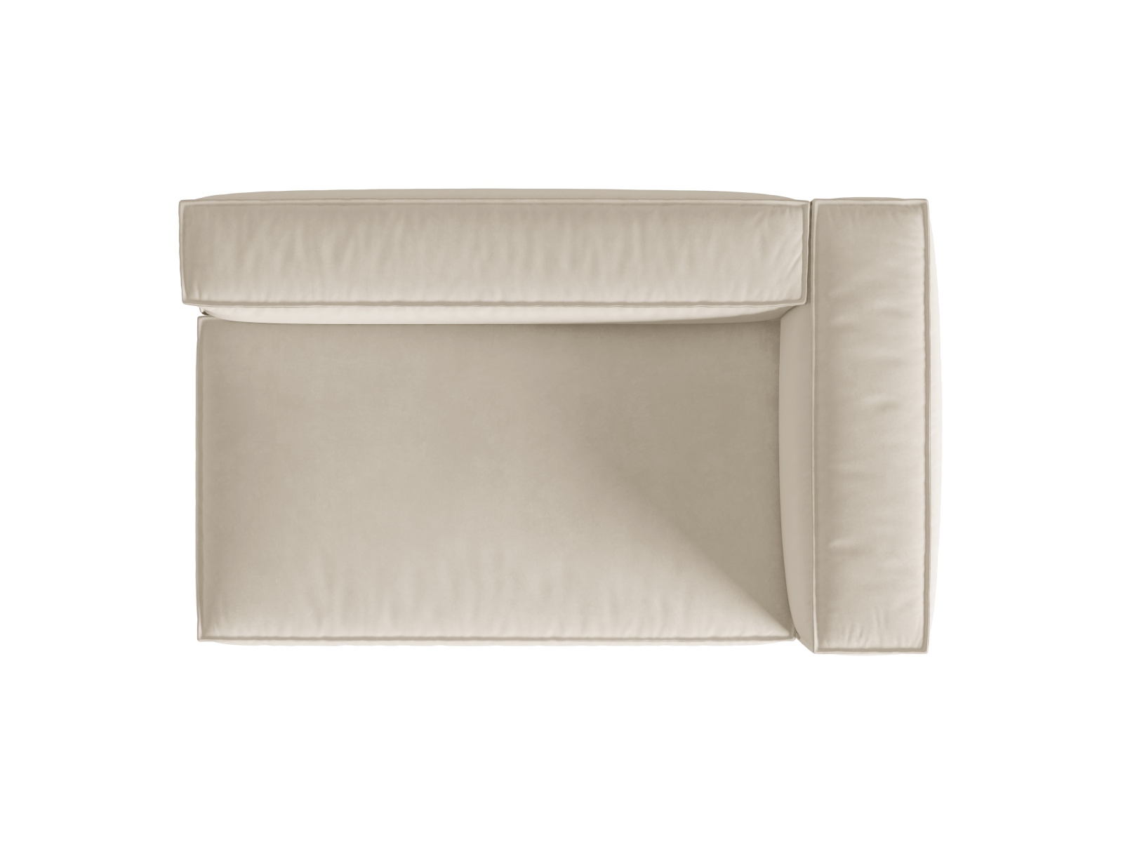 Velvet Right Modular Sofa, "Nuria", 3 Seats, 185x110x72