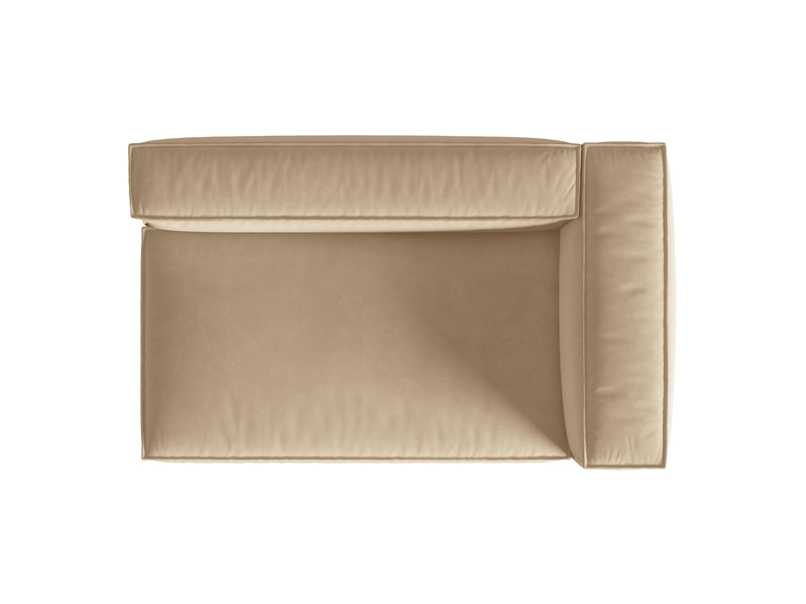 Velvet Right Modular Sofa, "Nuria", 3 Seats, 185x110x72