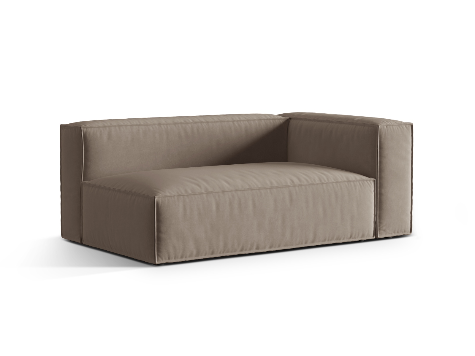 Velvet Right Modular Sofa, "Nuria", 3 Seats, 185x110x72