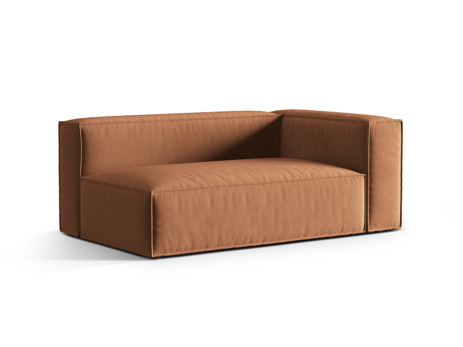 Velvet Right Modular Sofa, "Nuria", 3 Seats, 185x110x72