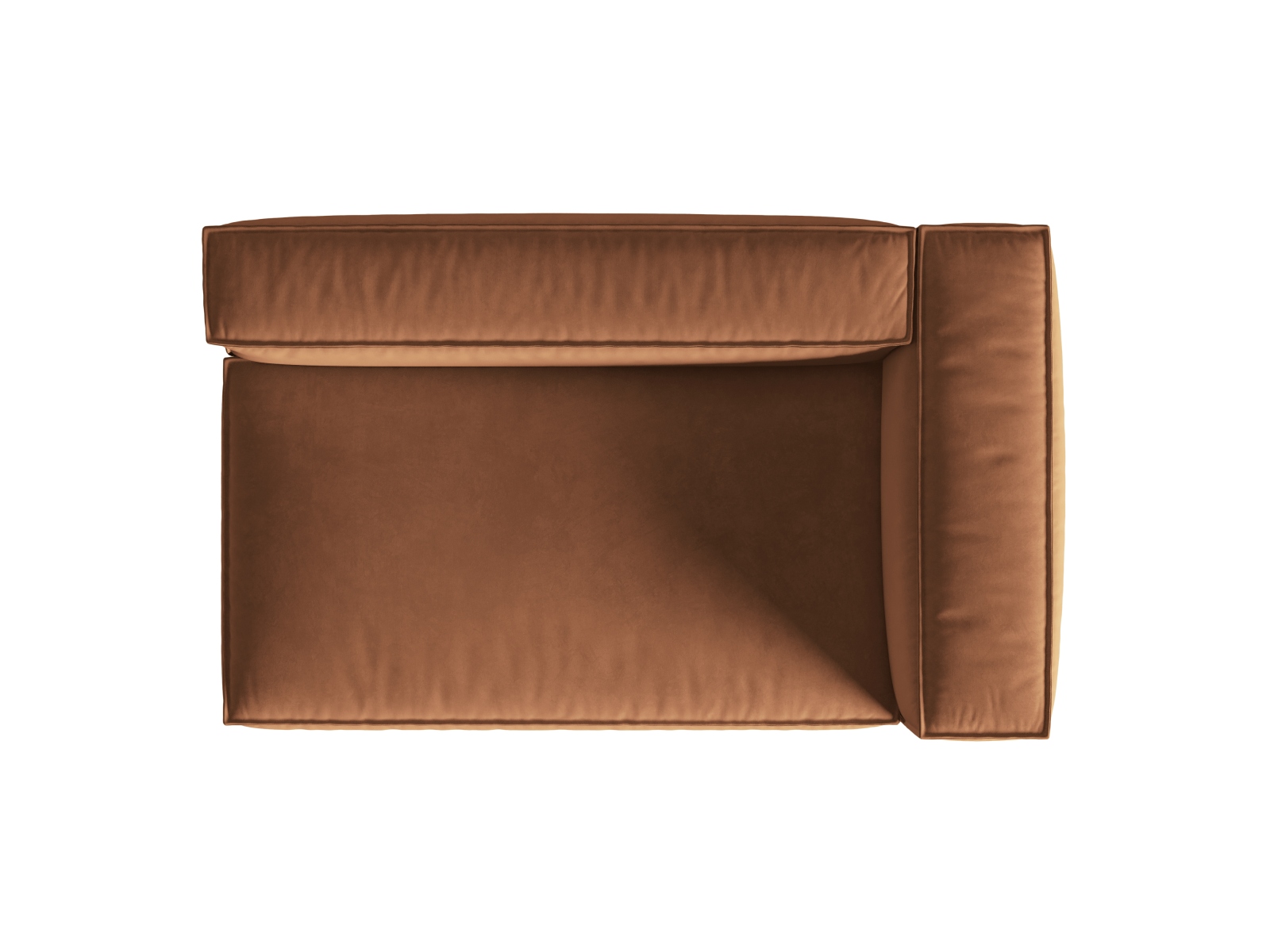 Velvet Right Modular Sofa, "Nuria", 3 Seats, 185x110x72