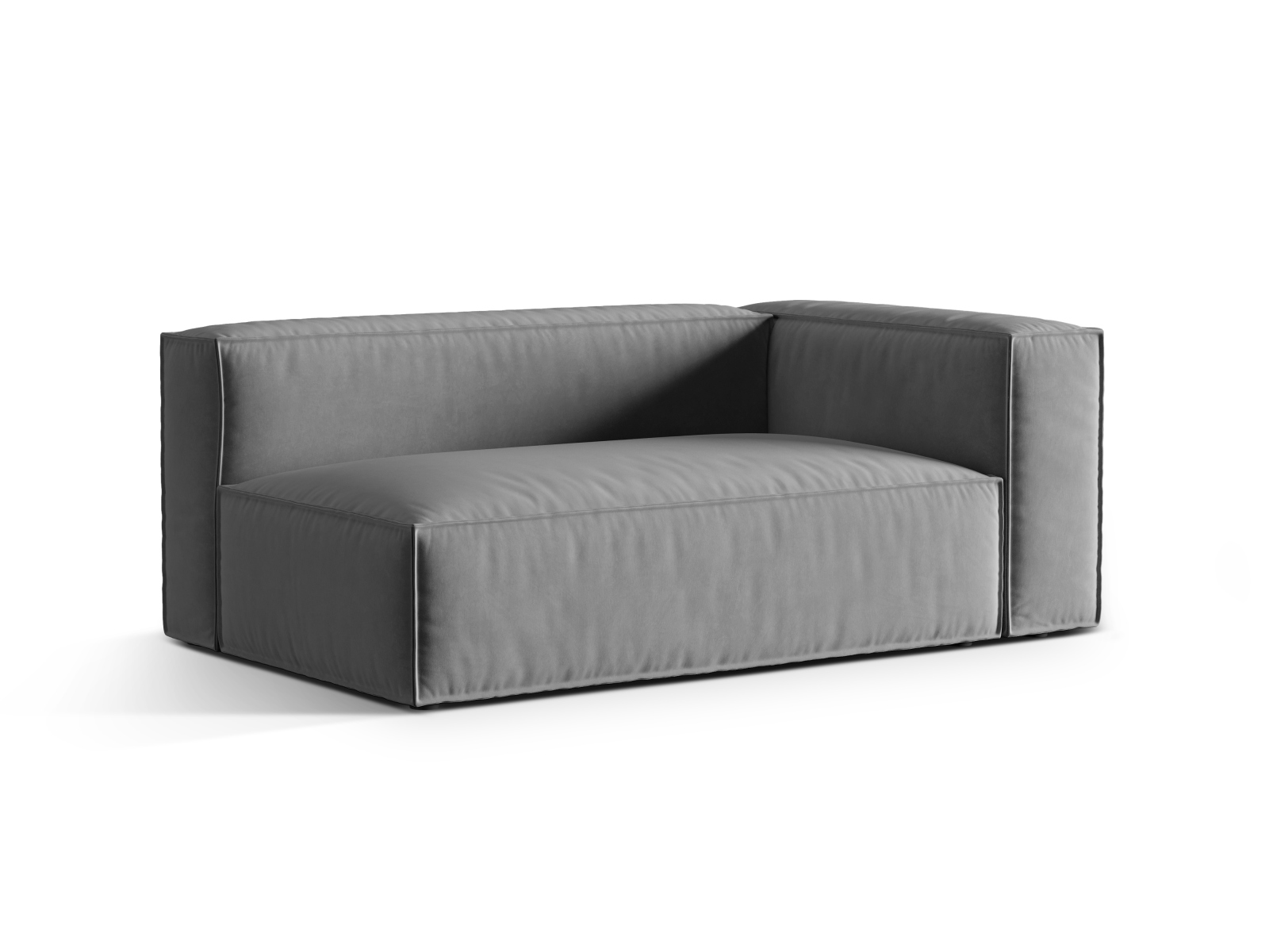 Velvet Right Modular Sofa, "Nuria", 3 Seats, 185x110x72