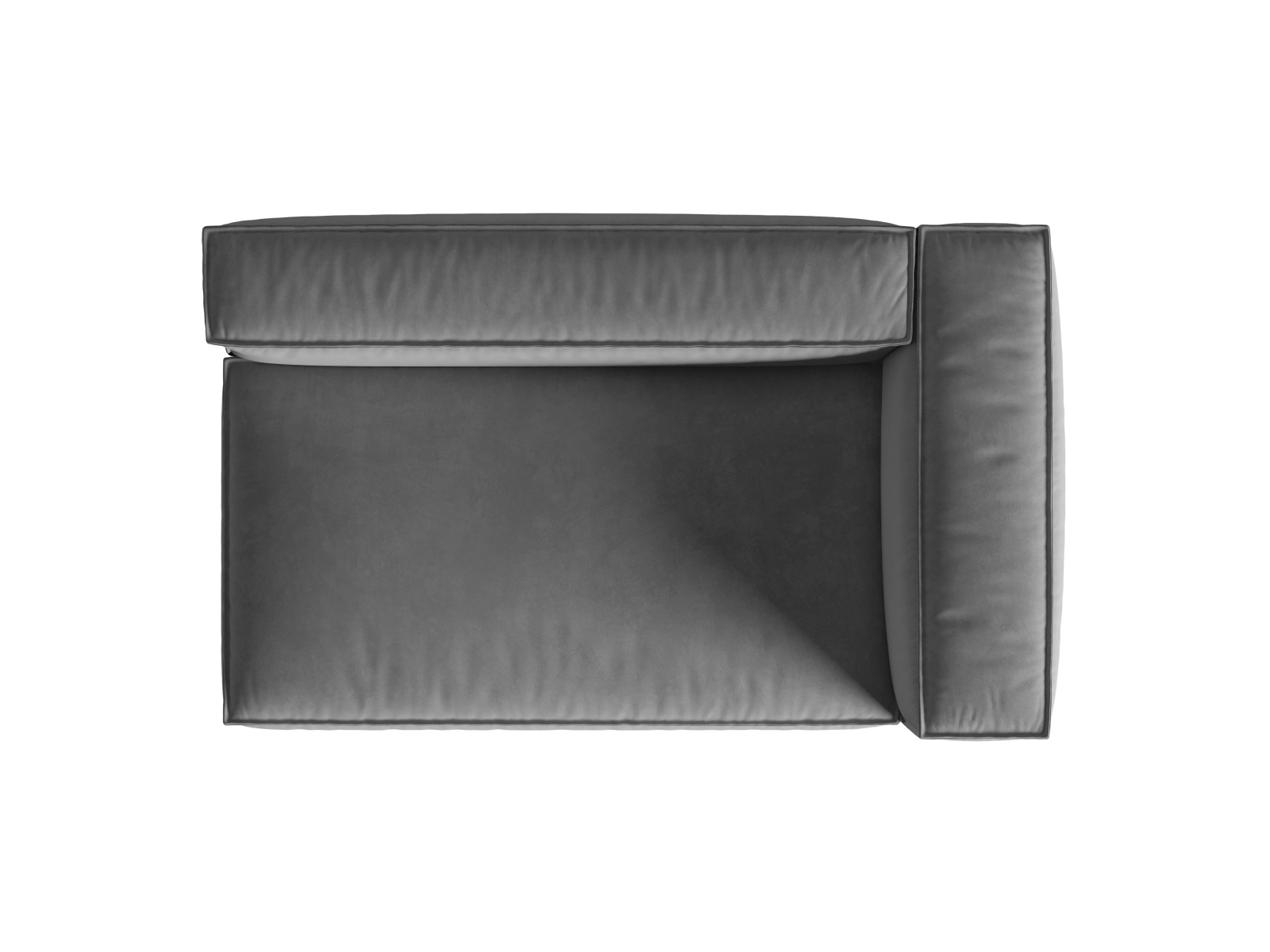 Velvet Right Modular Sofa, "Nuria", 3 Seats, 185x110x72