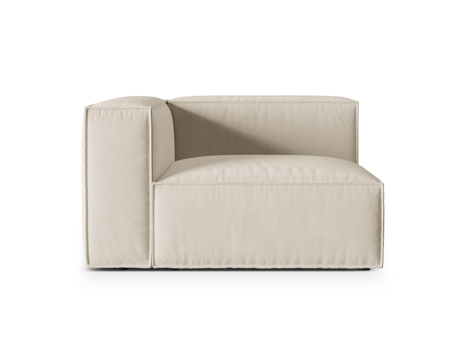 Velvet Left Modular Sofa, "Nuria", 1 Seat, 125x110x72
