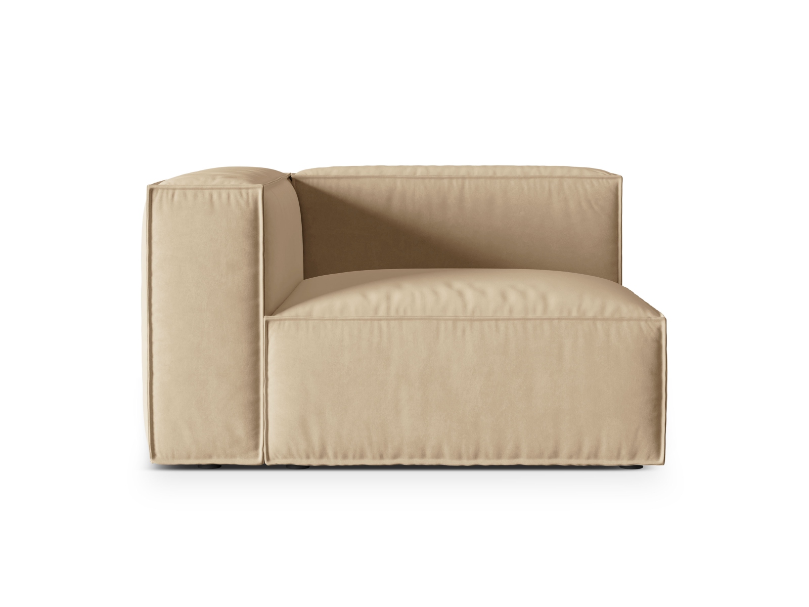 Velvet Left Modular Sofa, "Nuria", 1 Seat, 125x110x72