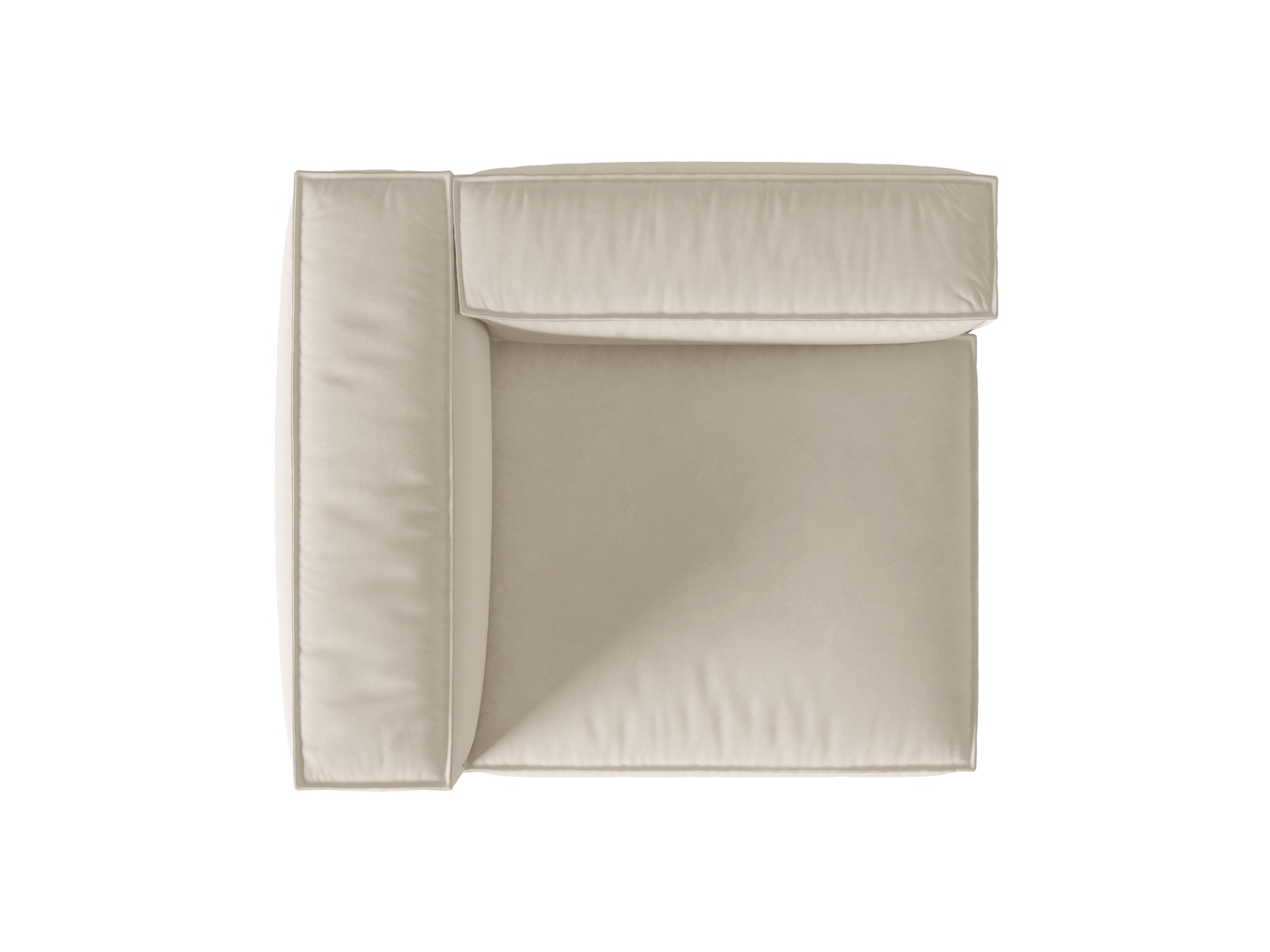Velvet Left Modular Sofa, "Nuria", 1 Seat, 125x110x72
