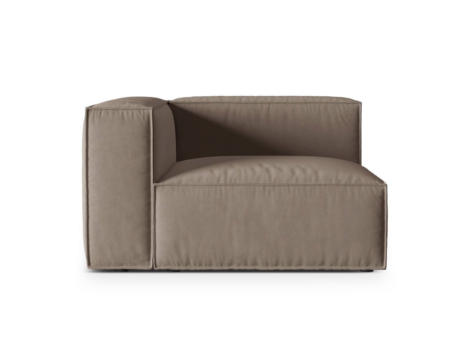 Velvet Left Modular Sofa, "Nuria", 1 Seat, 125x110x72
