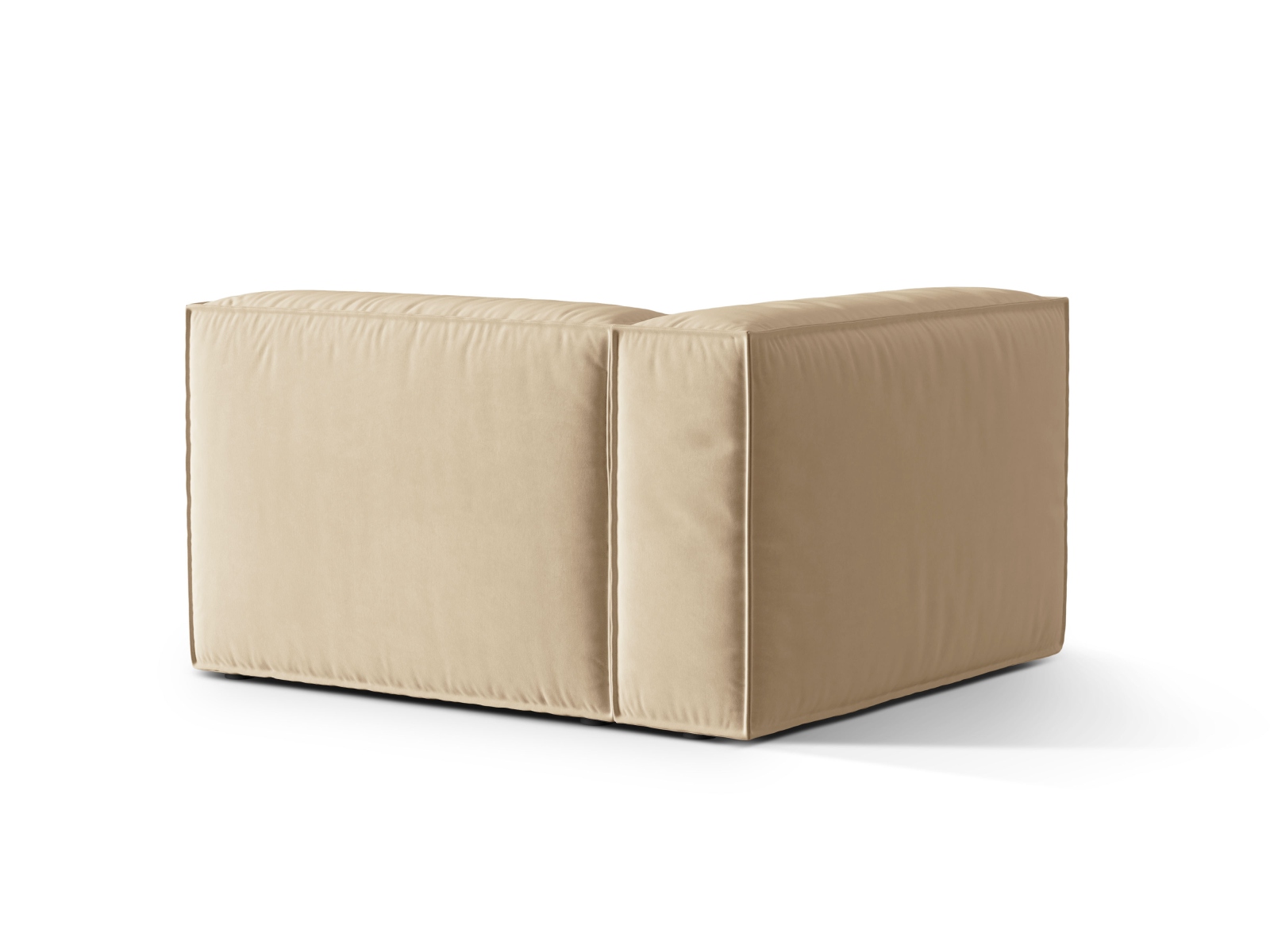 Velvet Left Modular Sofa, "Nuria", 1 Seat, 125x110x72