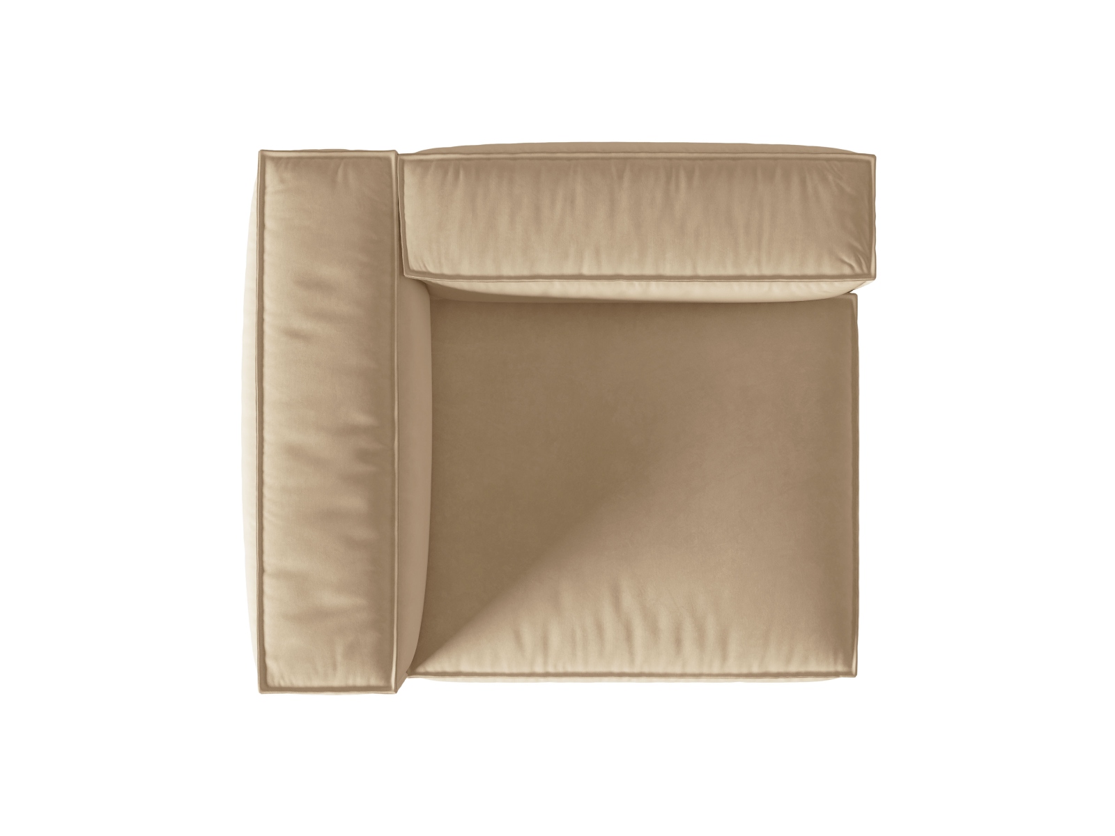Velvet Left Modular Sofa, "Nuria", 1 Seat, 125x110x72