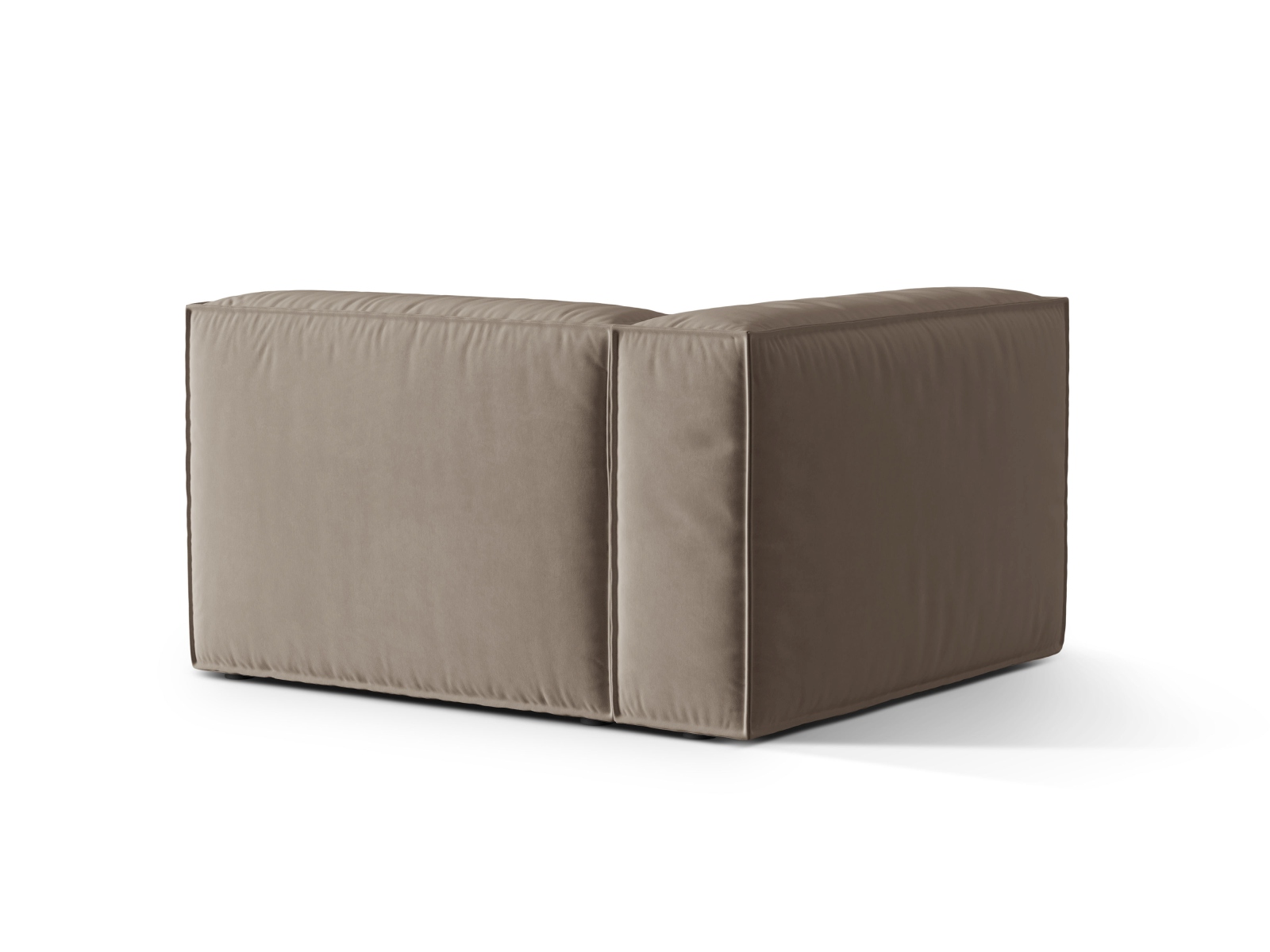 Velvet Left Modular Sofa, "Nuria", 1 Seat, 125x110x72