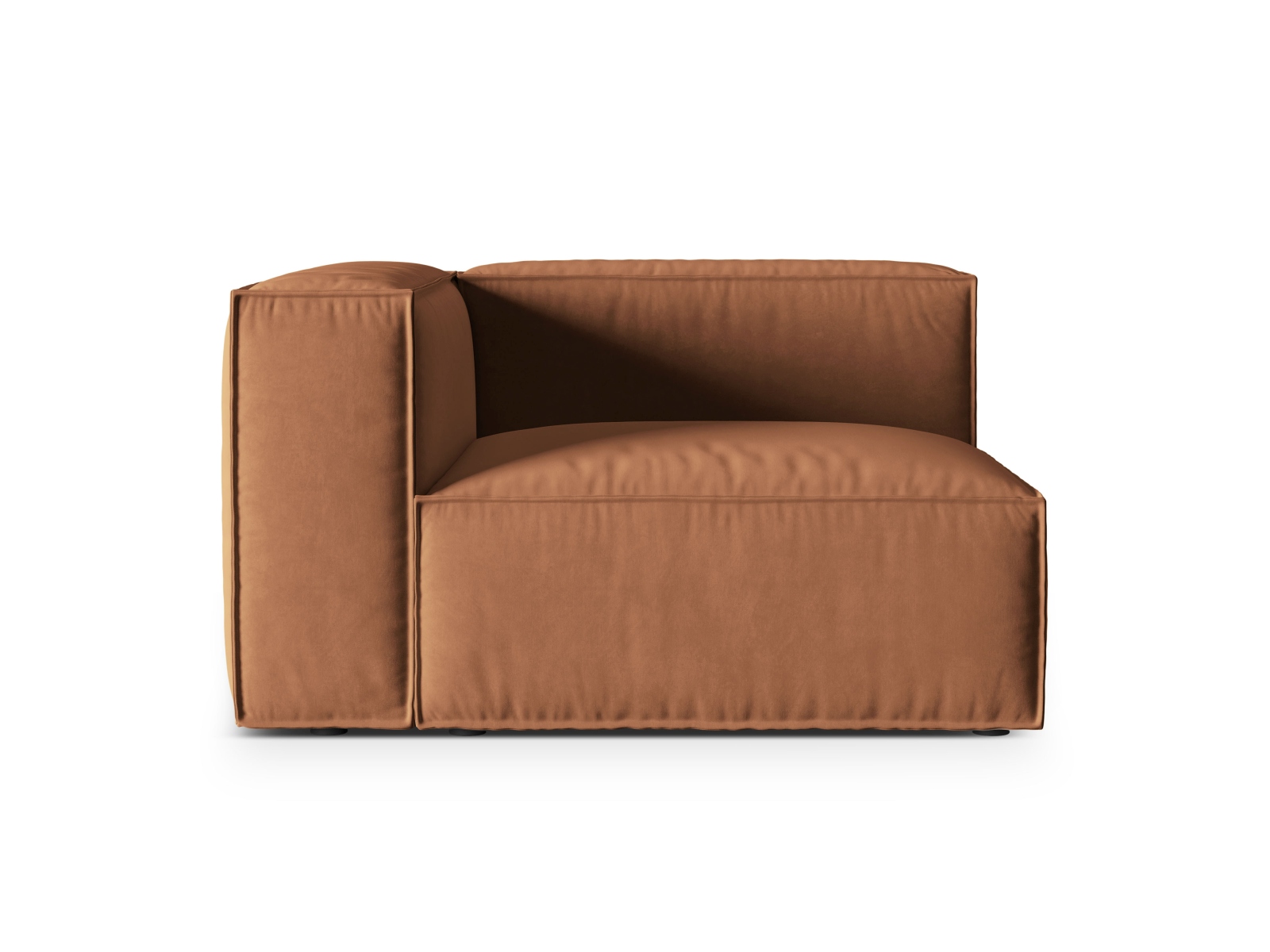 Velvet Left Modular Sofa, "Nuria", 1 Seat, 125x110x72