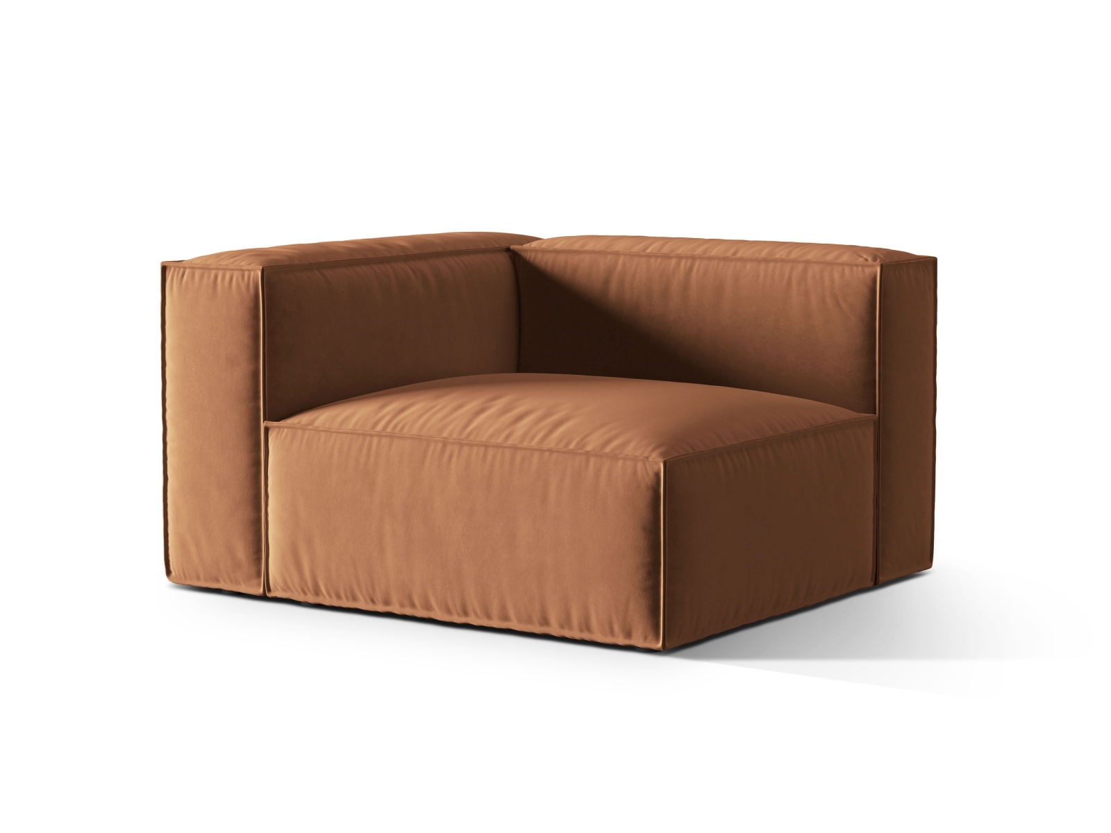 Velvet Left Modular Sofa, "Nuria", 1 Seat, 125x110x72