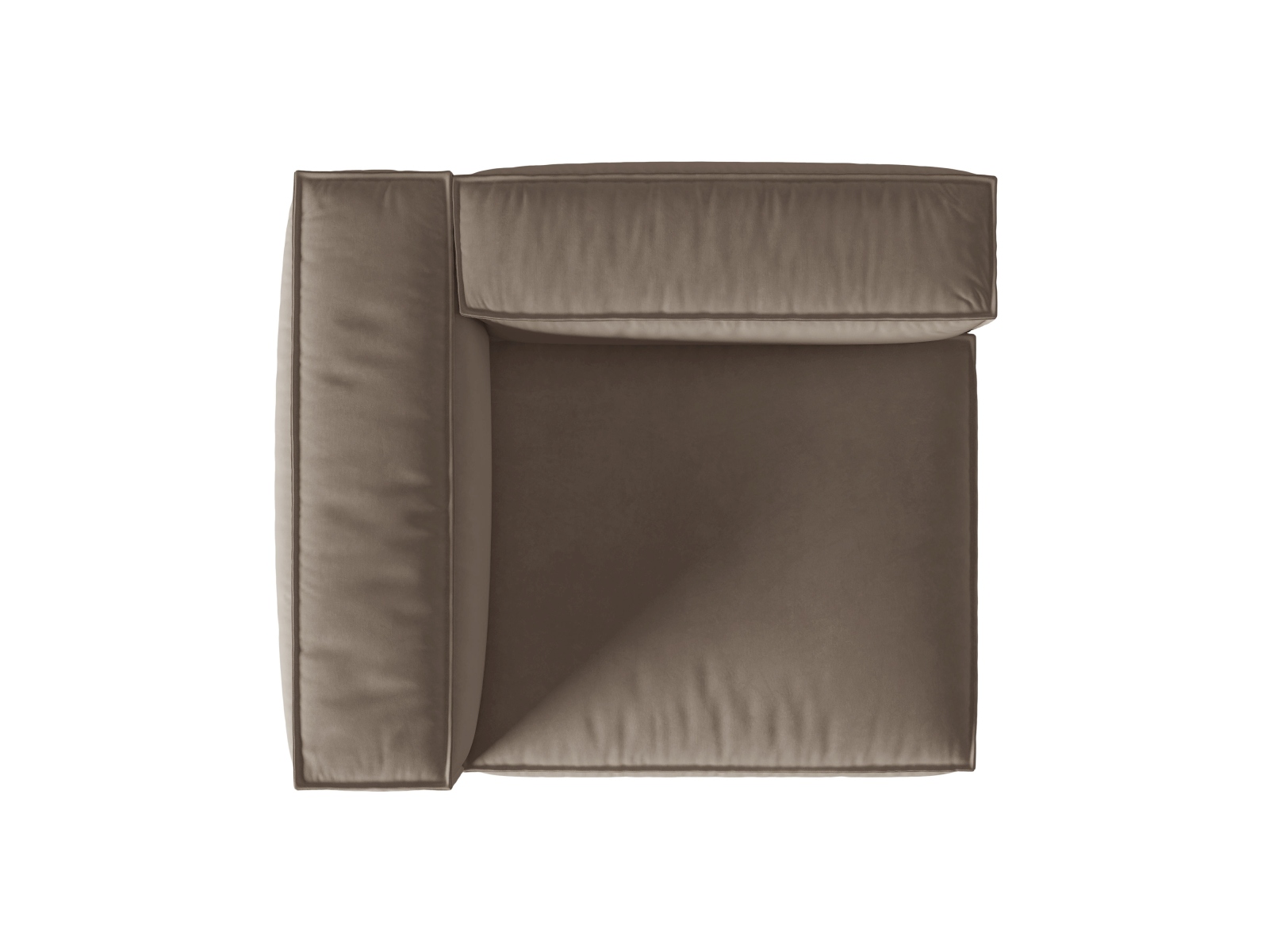 Velvet Left Modular Sofa, "Nuria", 1 Seat, 125x110x72
