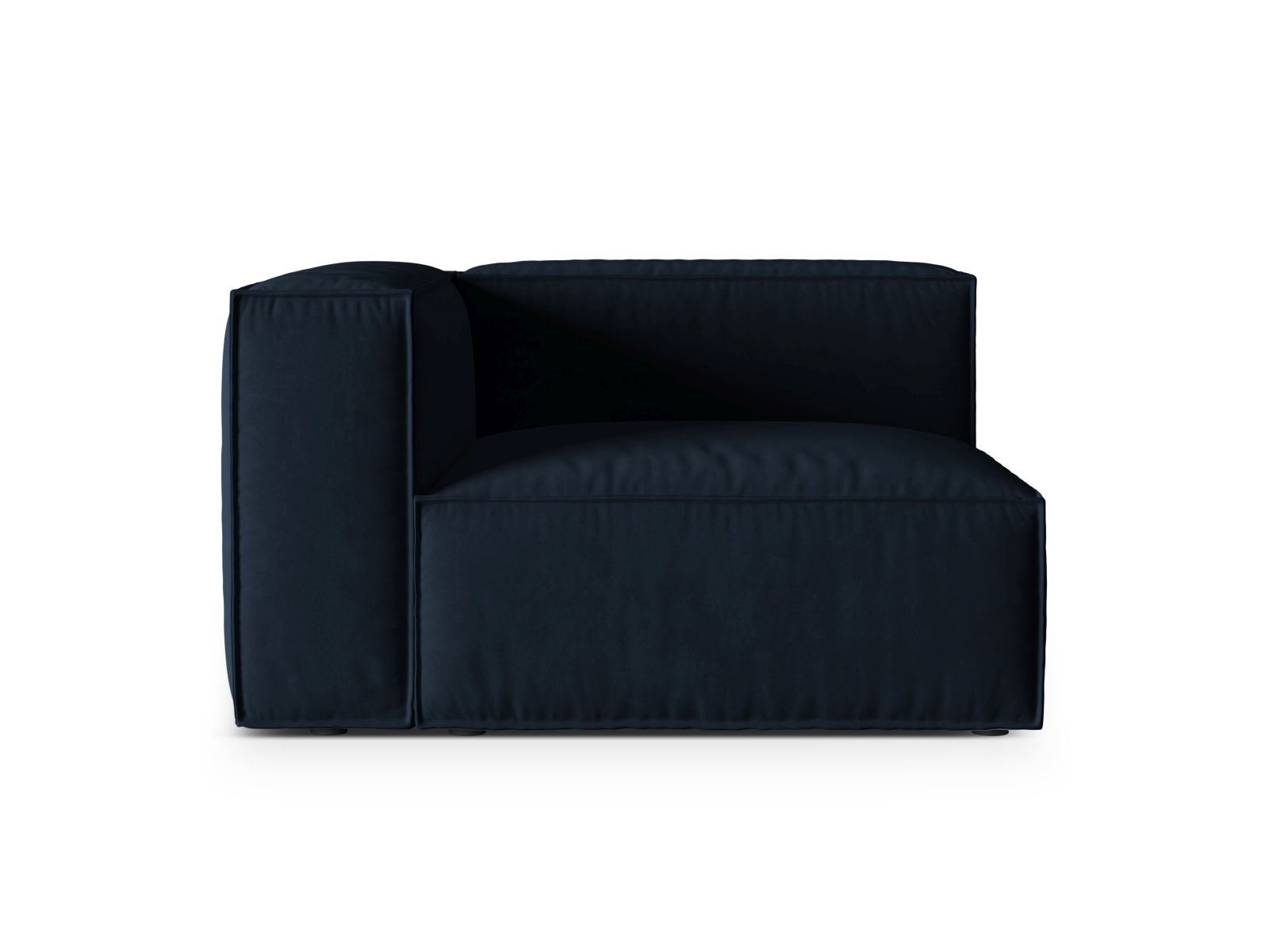 Velvet Left Modular Sofa, "Nuria", 1 Seat, 125x110x72
