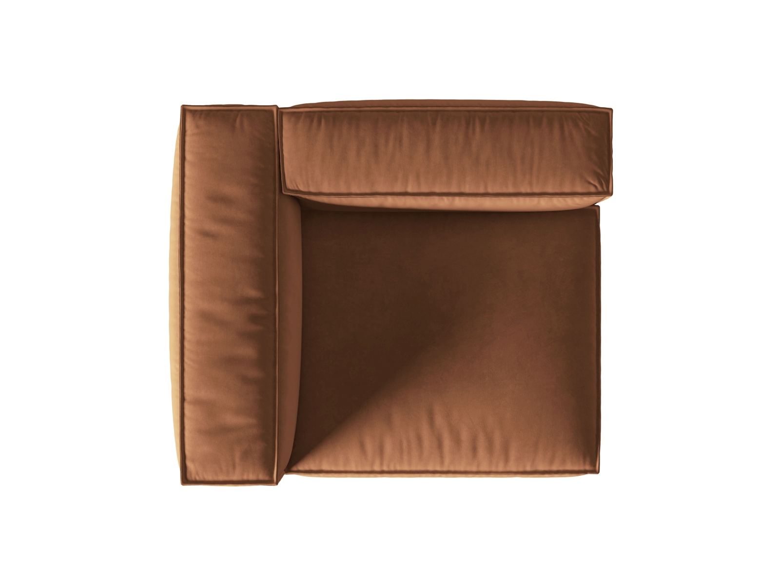 Velvet Left Modular Sofa, "Nuria", 1 Seat, 125x110x72