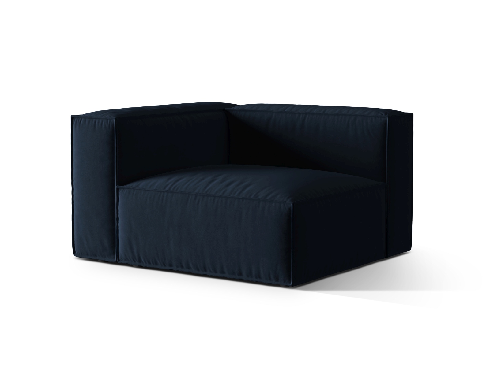 Velvet Left Modular Sofa, "Nuria", 1 Seat, 125x110x72