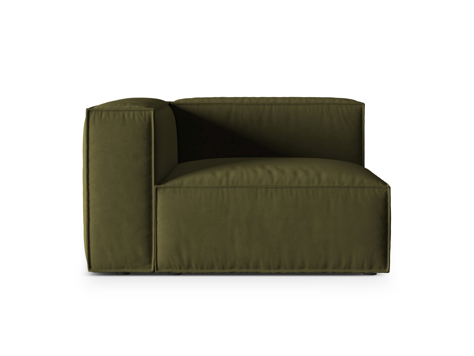 Velvet Left Modular Sofa, "Nuria", 1 Seat, 125x110x72