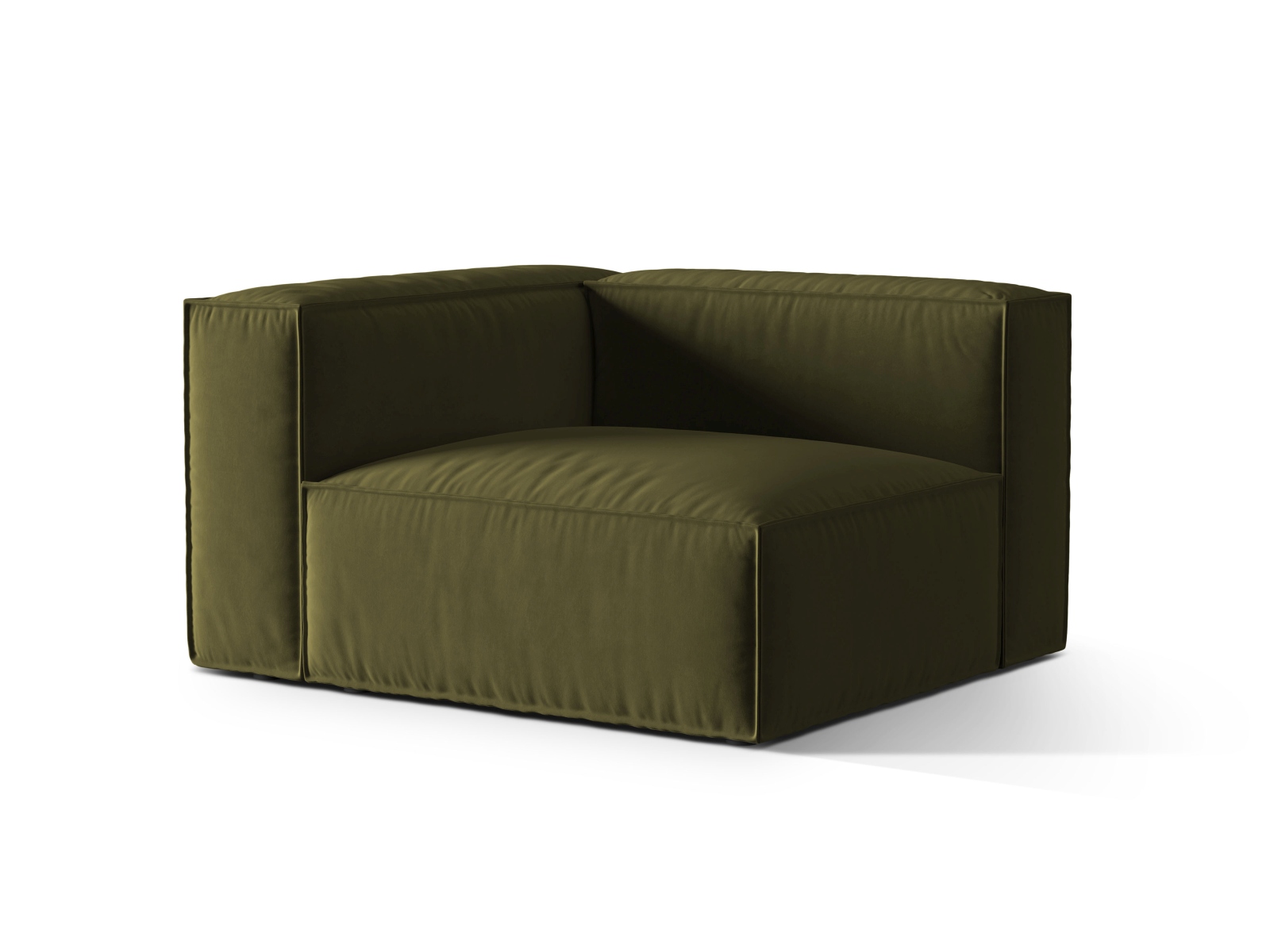 Velvet Left Modular Sofa, "Nuria", 1 Seat, 125x110x72