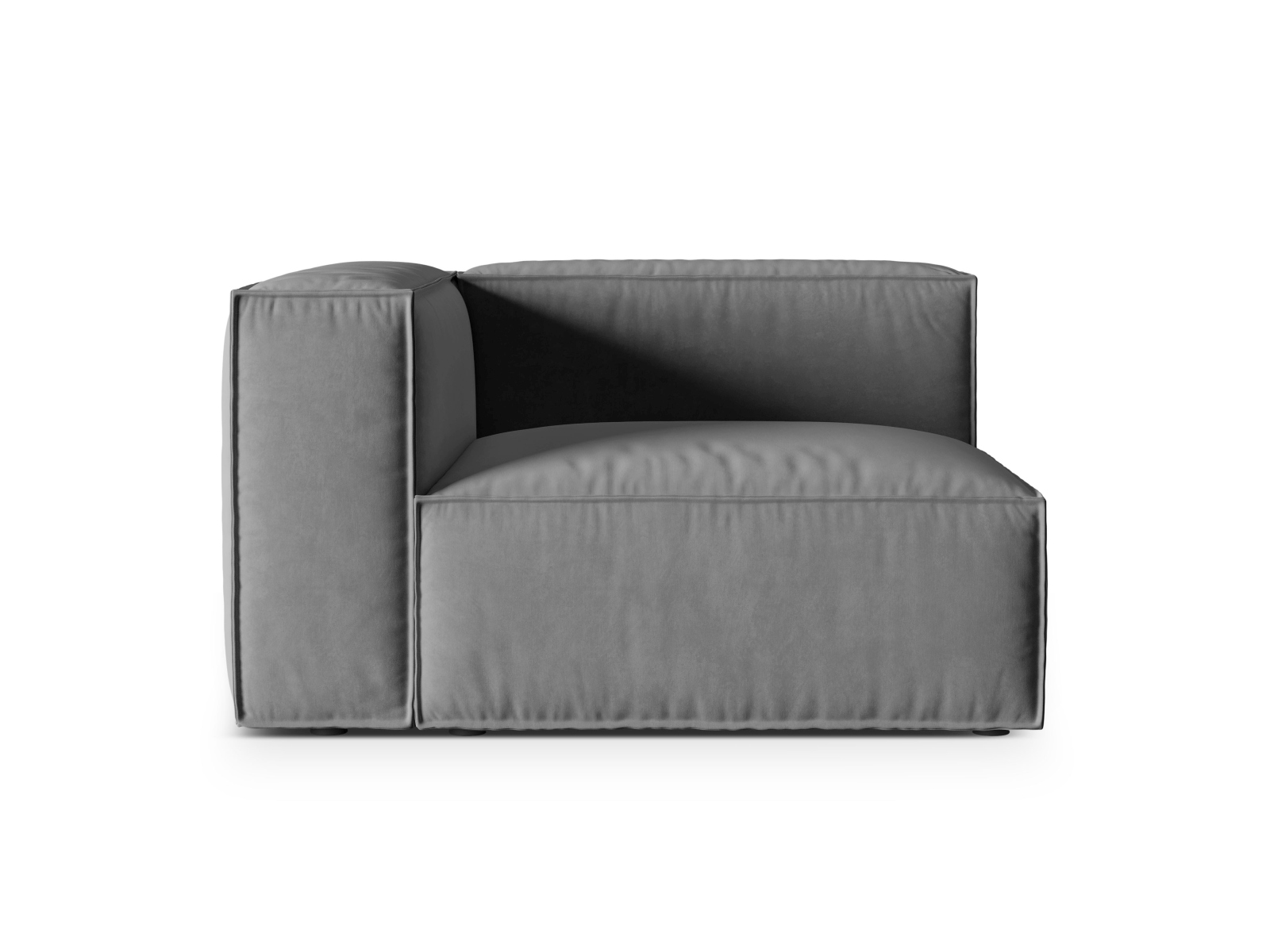 Velvet Left Modular Sofa, "Nuria", 1 Seat, 125x110x72