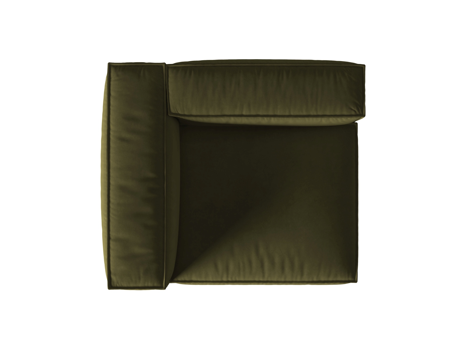 Velvet Left Modular Sofa, "Nuria", 1 Seat, 125x110x72