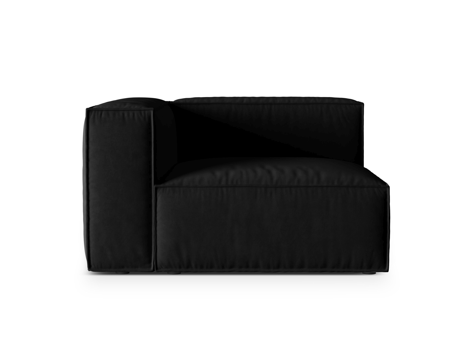 Velvet Left Modular Sofa, "Nuria", 1 Seat, 125x110x72