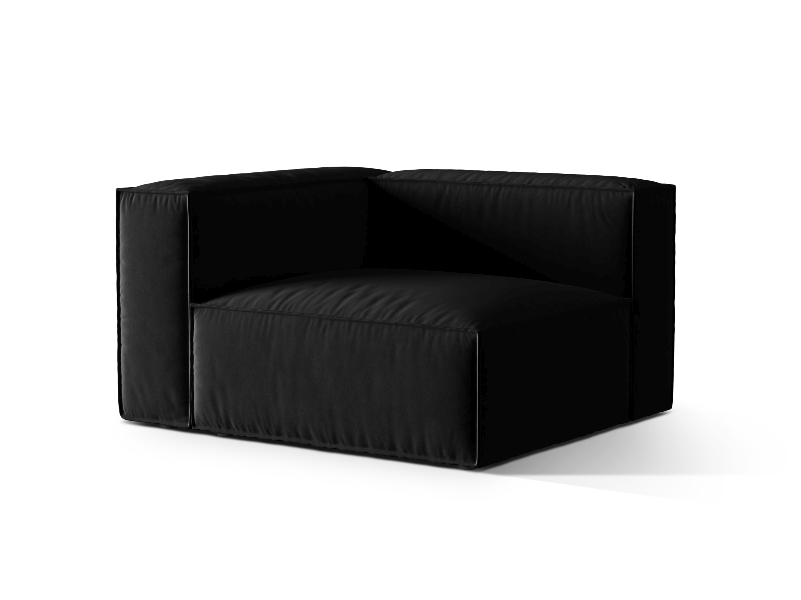 Velvet Left Modular Sofa, "Nuria", 1 Seat, 125x110x72