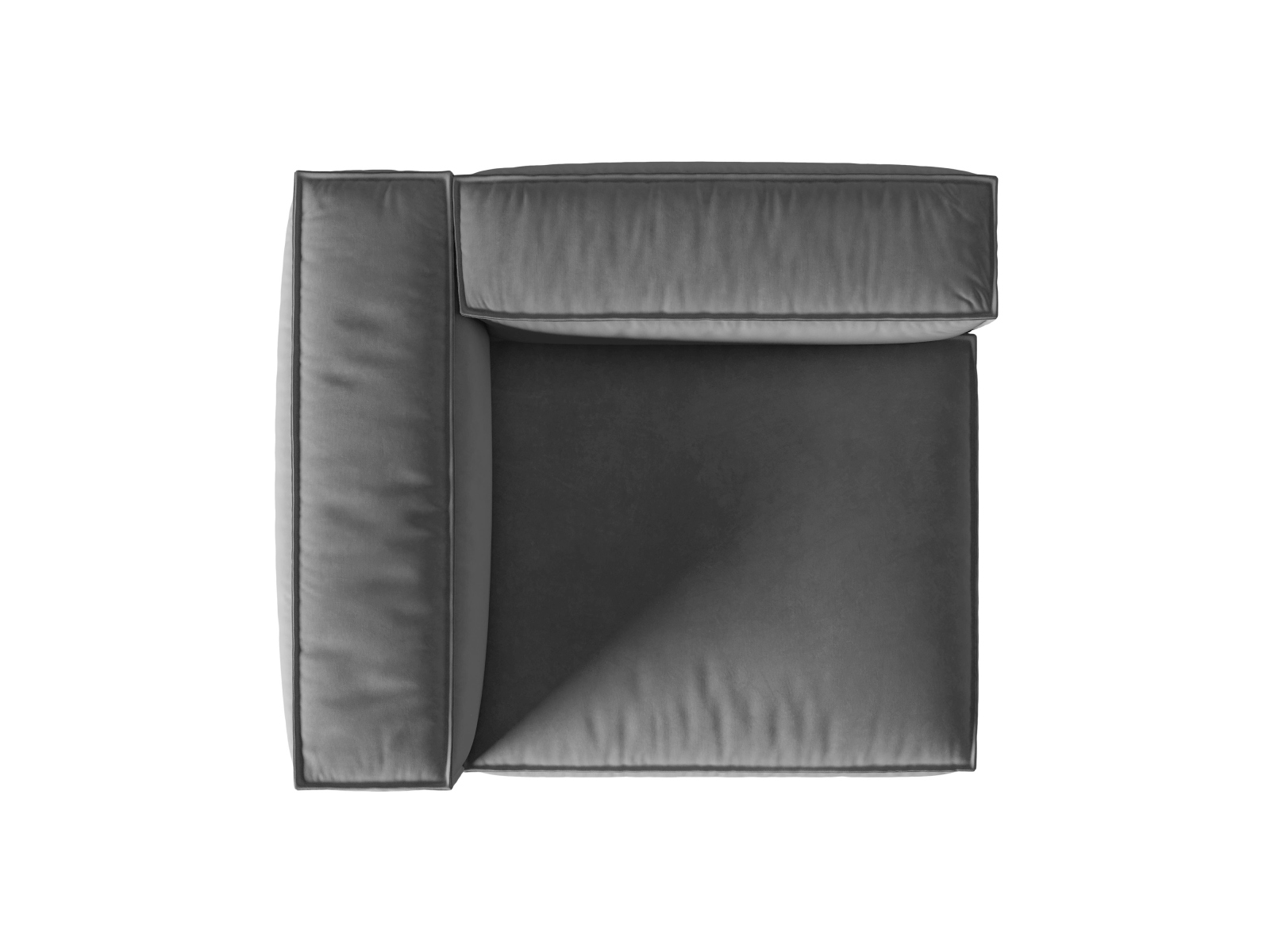 Velvet Left Modular Sofa, "Nuria", 1 Seat, 125x110x72
