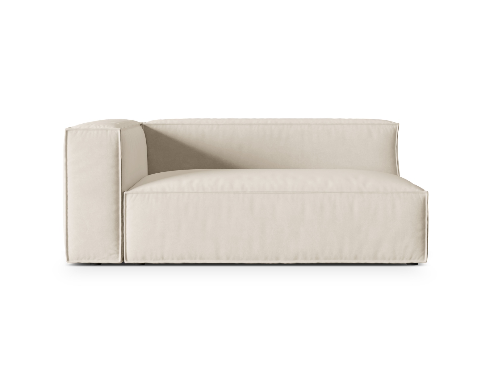 Velvet Left Modular Sofa, "Nuria", 3 Seats, 185x110x72