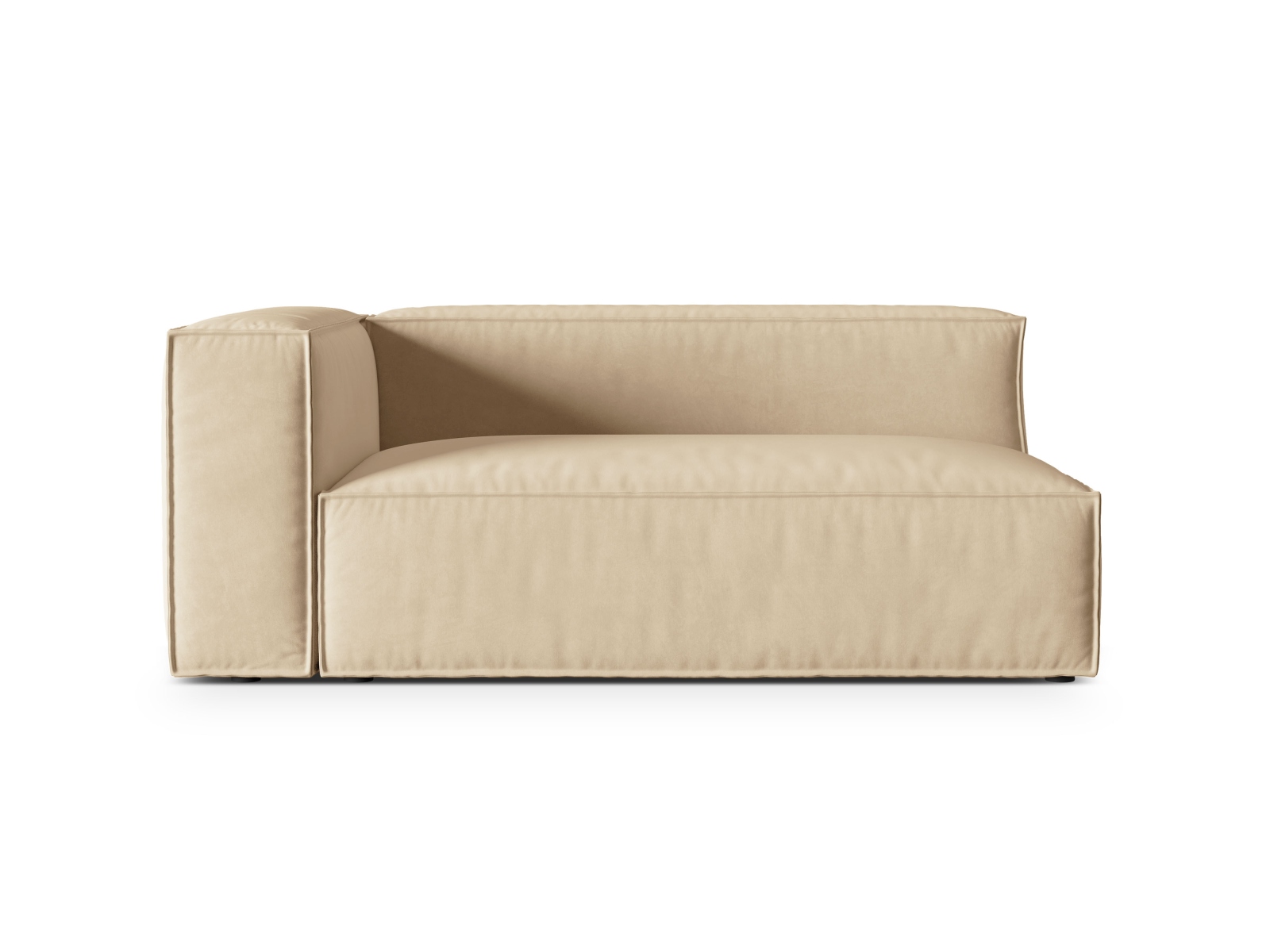 Velvet Left Modular Sofa, "Nuria", 3 Seats, 185x110x72