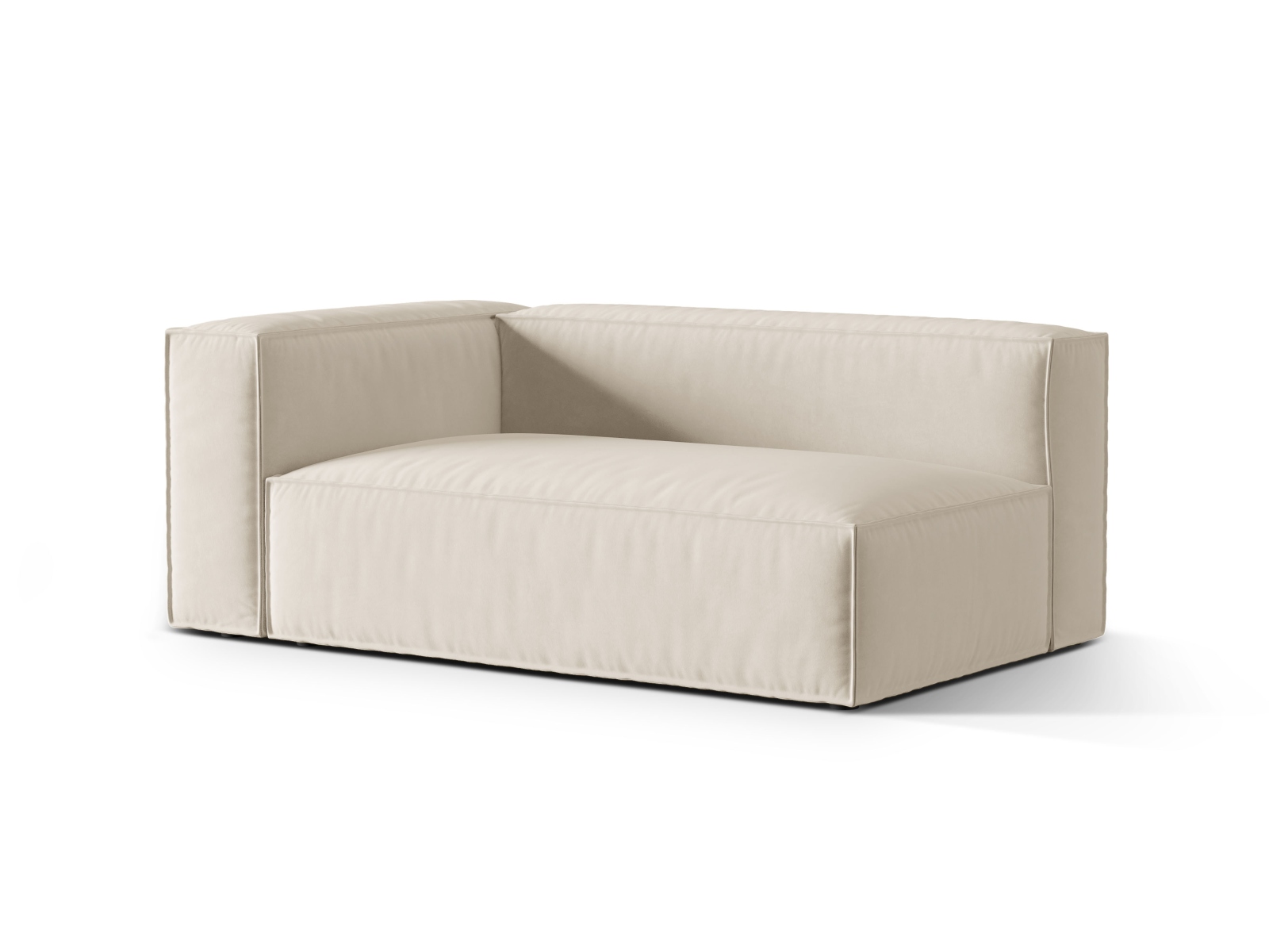 Velvet Left Modular Sofa, "Nuria", 3 Seats, 185x110x72