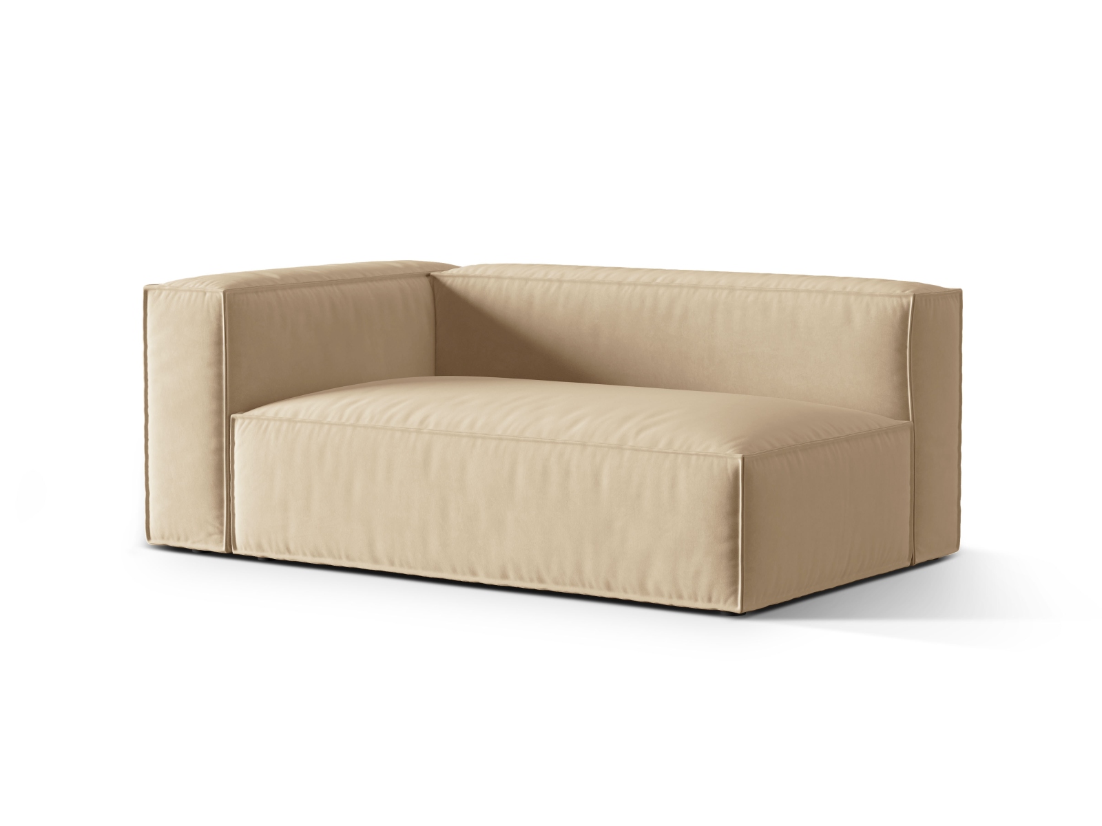 Velvet Left Modular Sofa, "Nuria", 3 Seats, 185x110x72